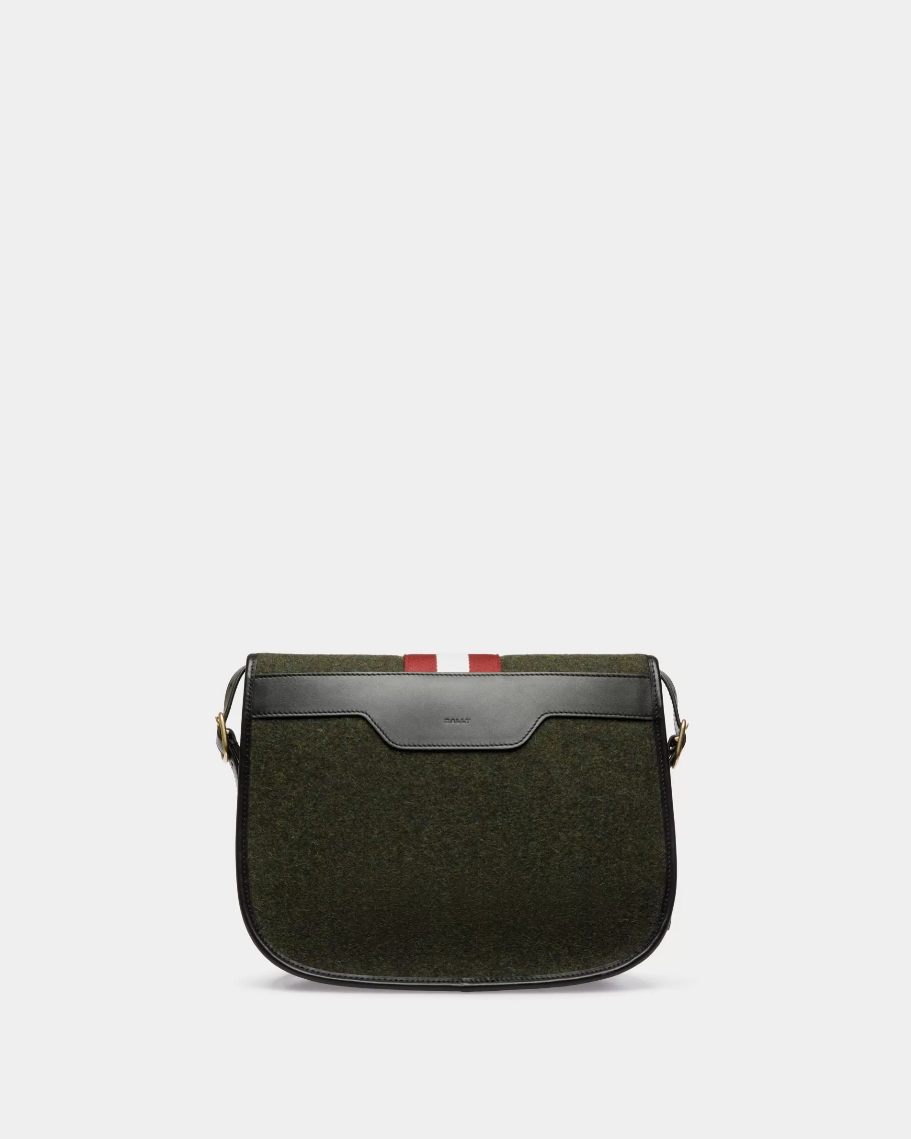 Messenger Bags<Bally Beckett Crossbody Bag In Dark Wool And Leather Green