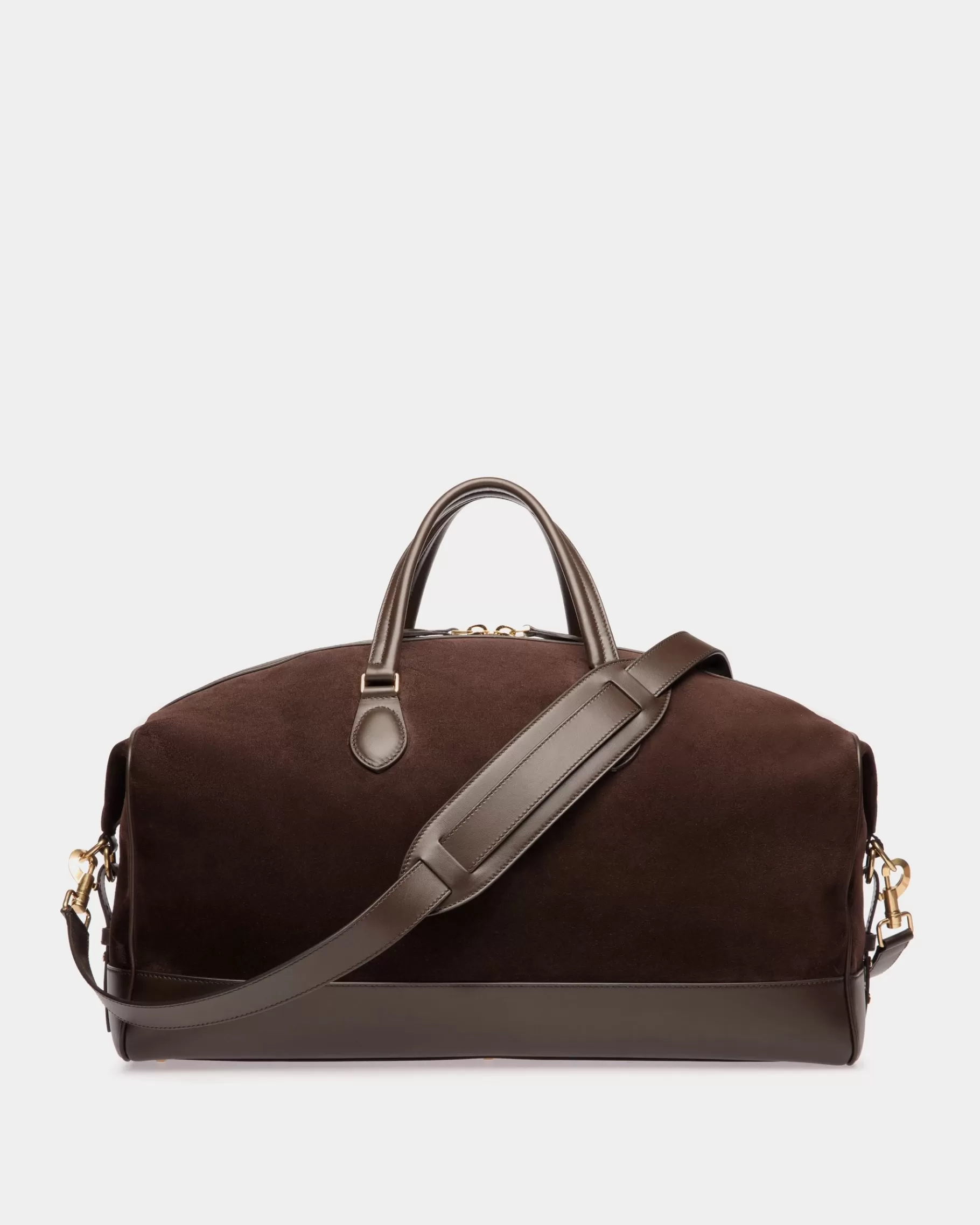 Travel Bags<Bally Beckett Weekender in Ebano Suede And Leather Brown