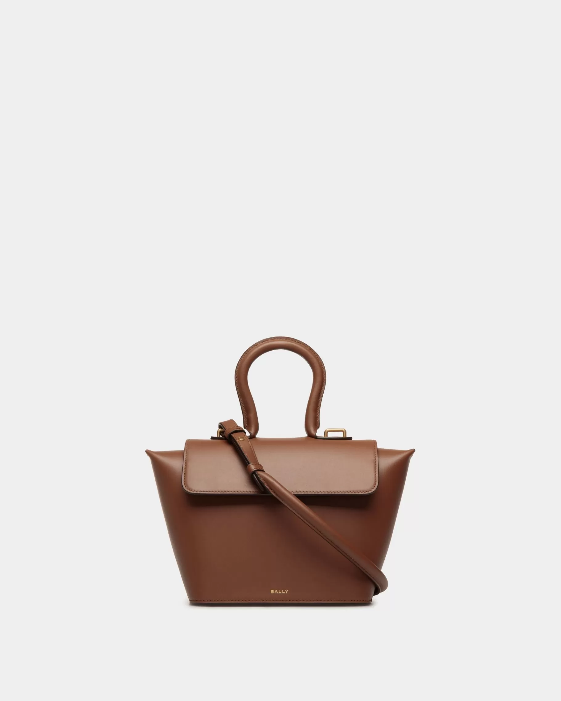 Cross-body Bags<Bally Belle Top Handle Bag in Leather Brown
