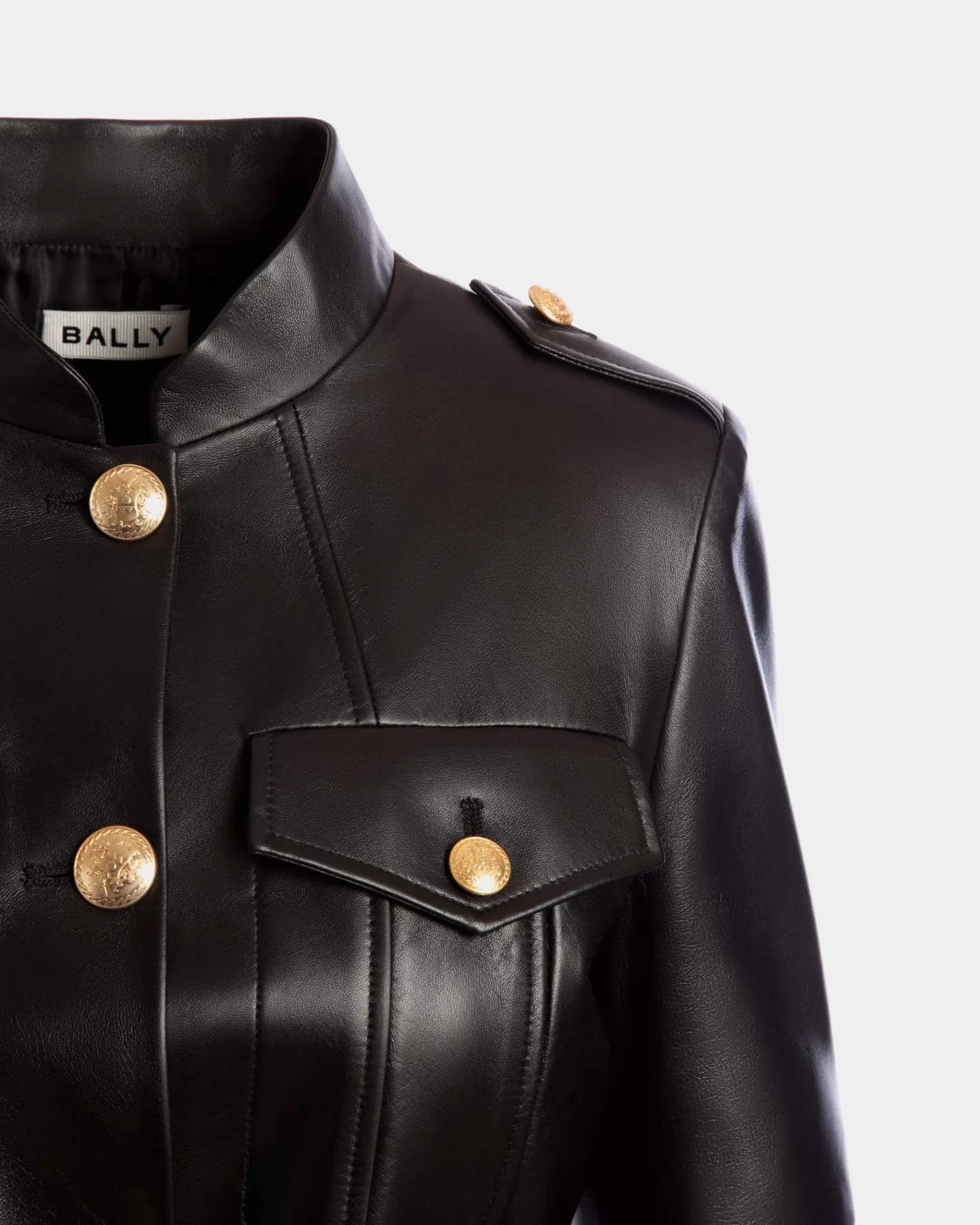 Leather | Coats & Jackets<Bally Belted Jacket In Leather Black