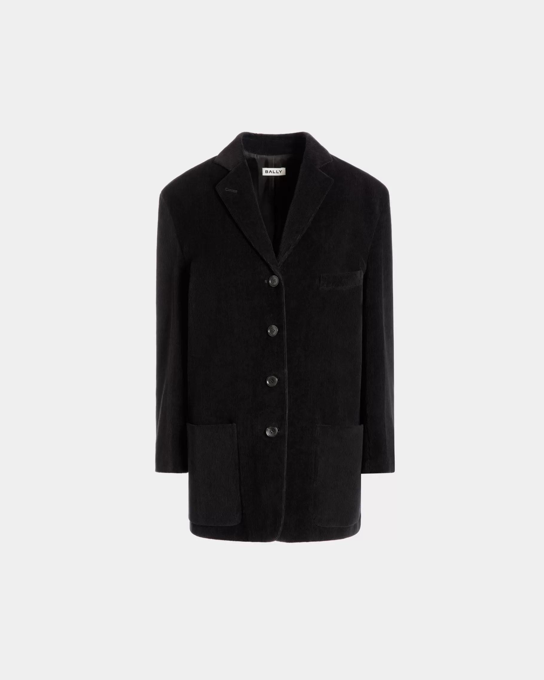 Coats & Jackets<Bally Blazer In Cotton Corduroy Black