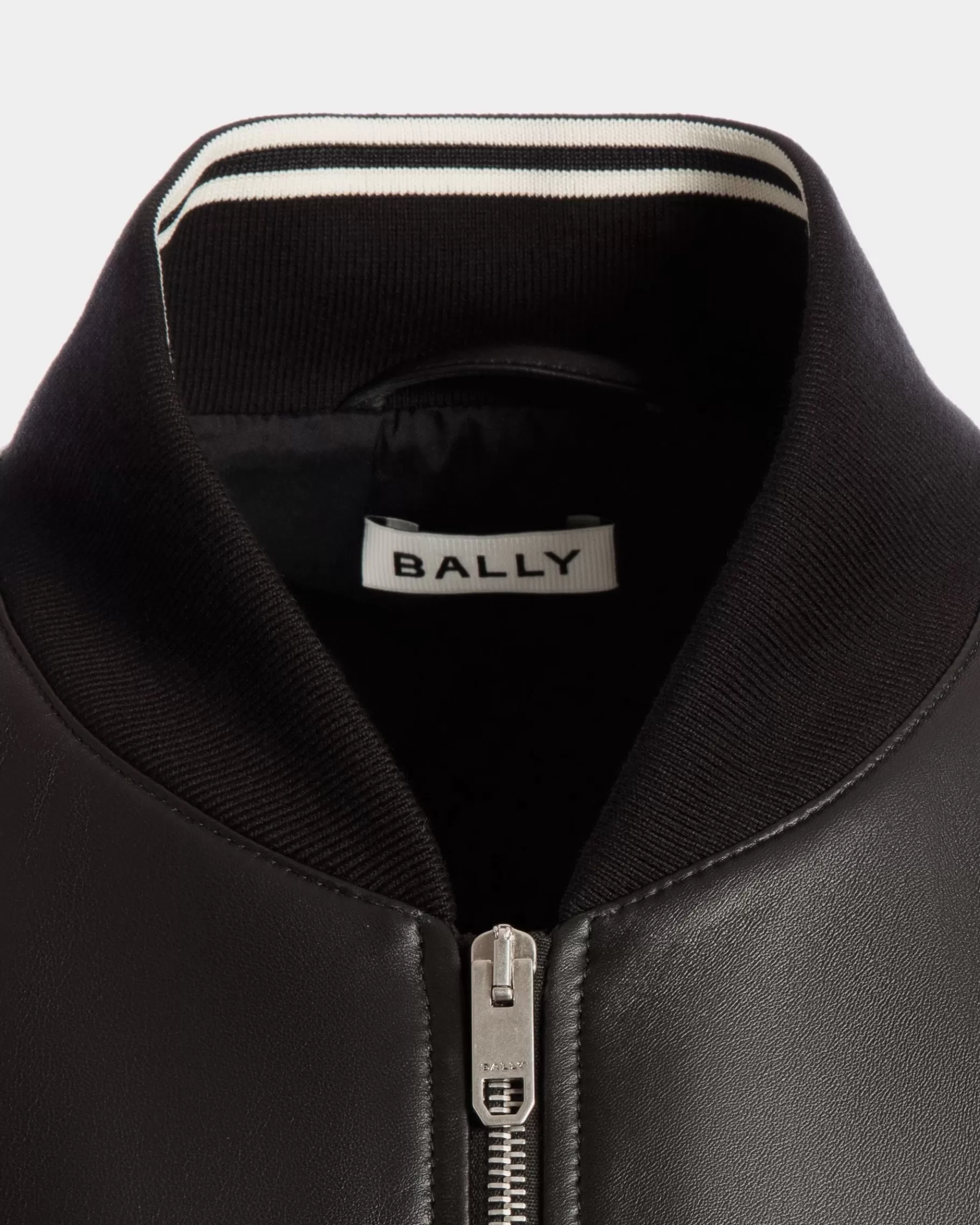 Leather | Coats & Jackets<Bally Bomber In Leather Black
