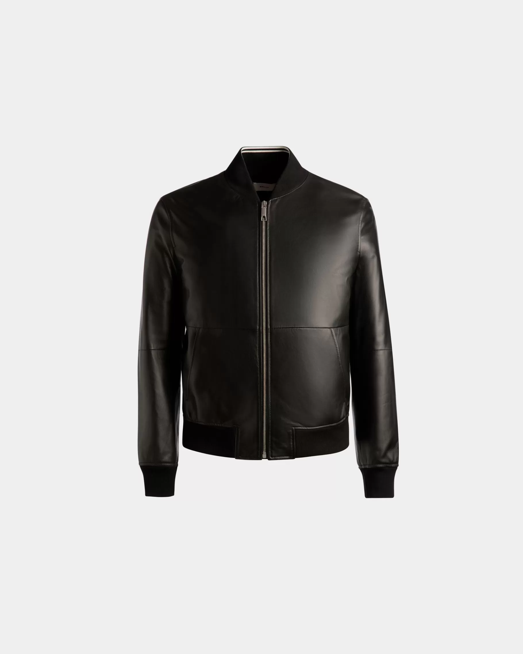 Leather | Coats & Jackets<Bally Bomber Jacket In Leather Black