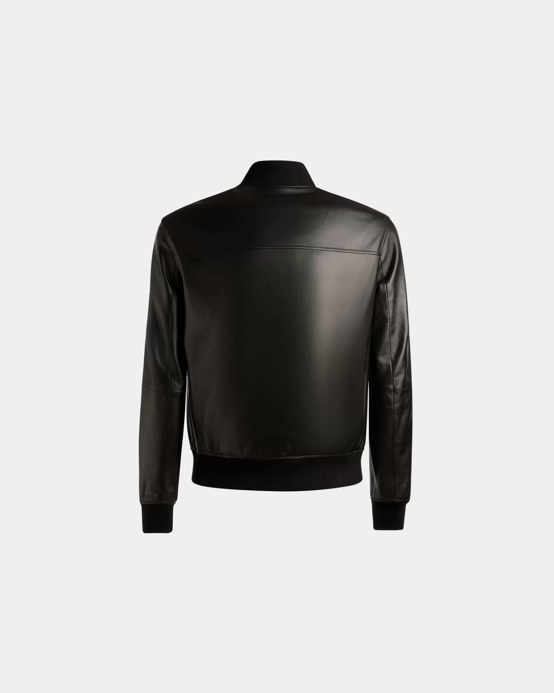 Leather | Coats & Jackets<Bally Bomber Jacket In Leather Black