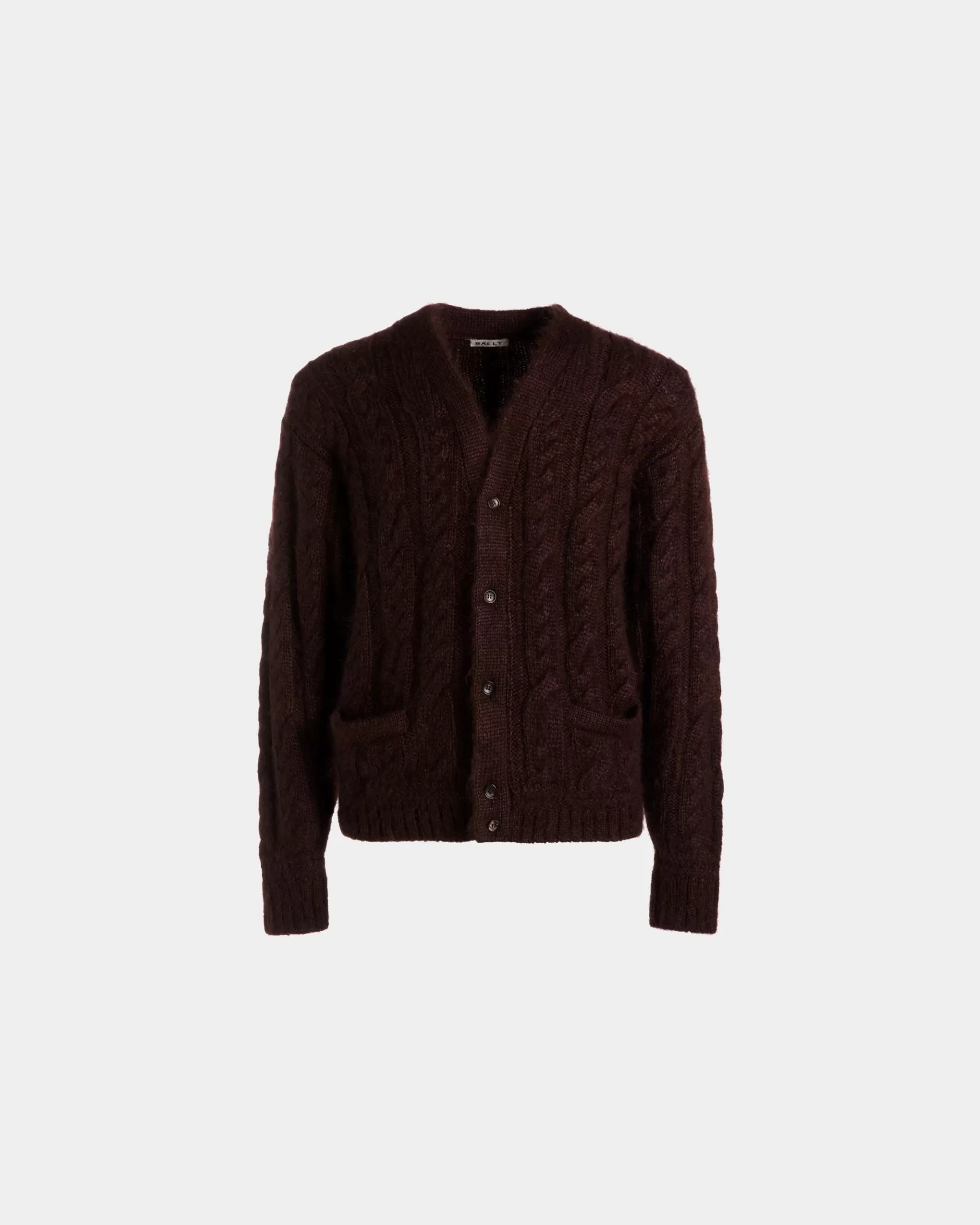 Knitwear<Bally Cardigan in Mohair And Silk Brown