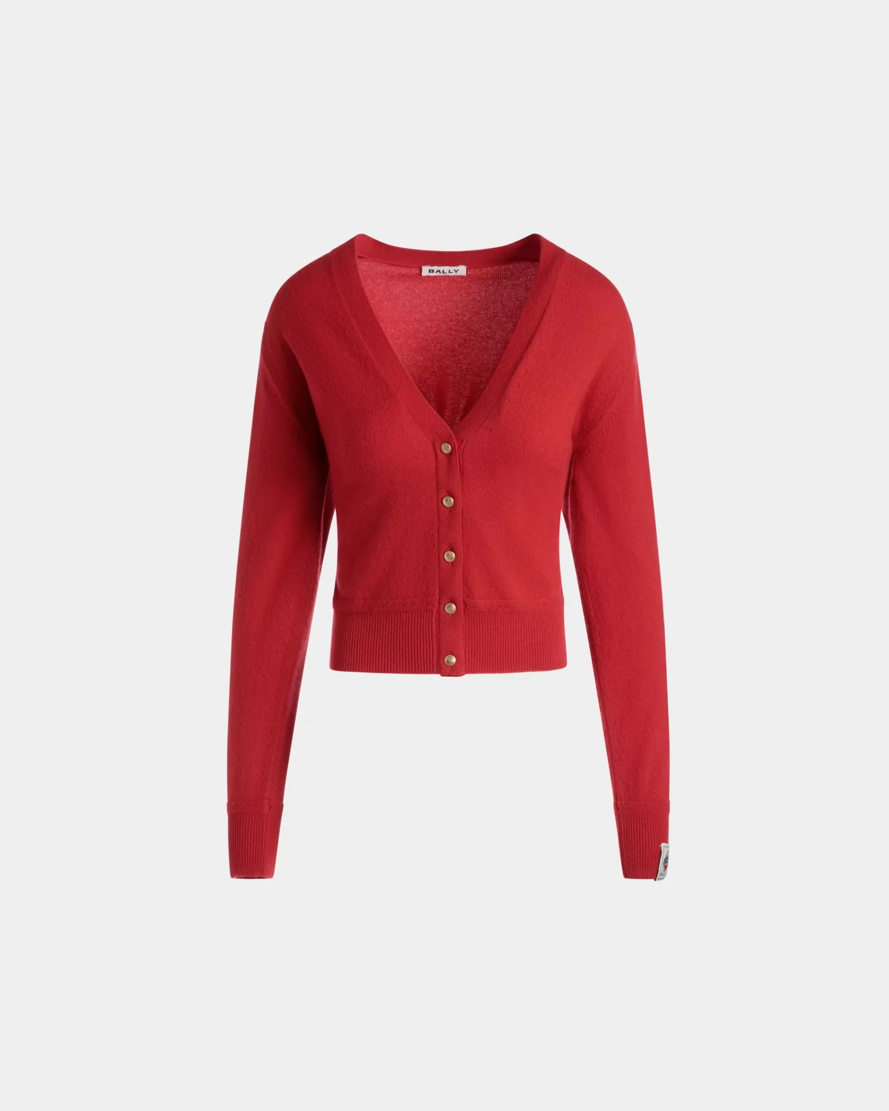 Knitwear<Bally Cardigan In Candy Cashmere Red