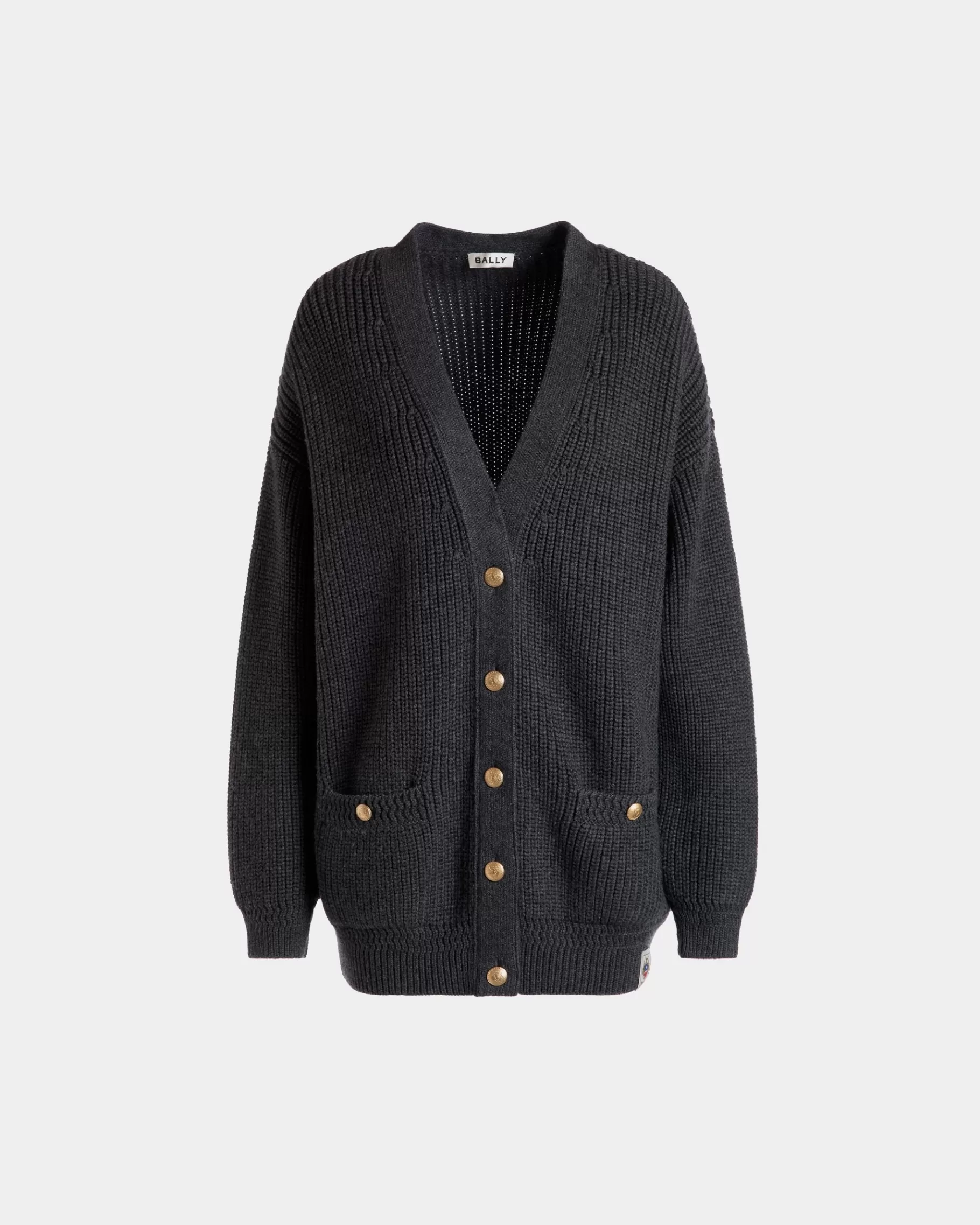 Knitwear<Bally Cardigan In Dark Wool Grey