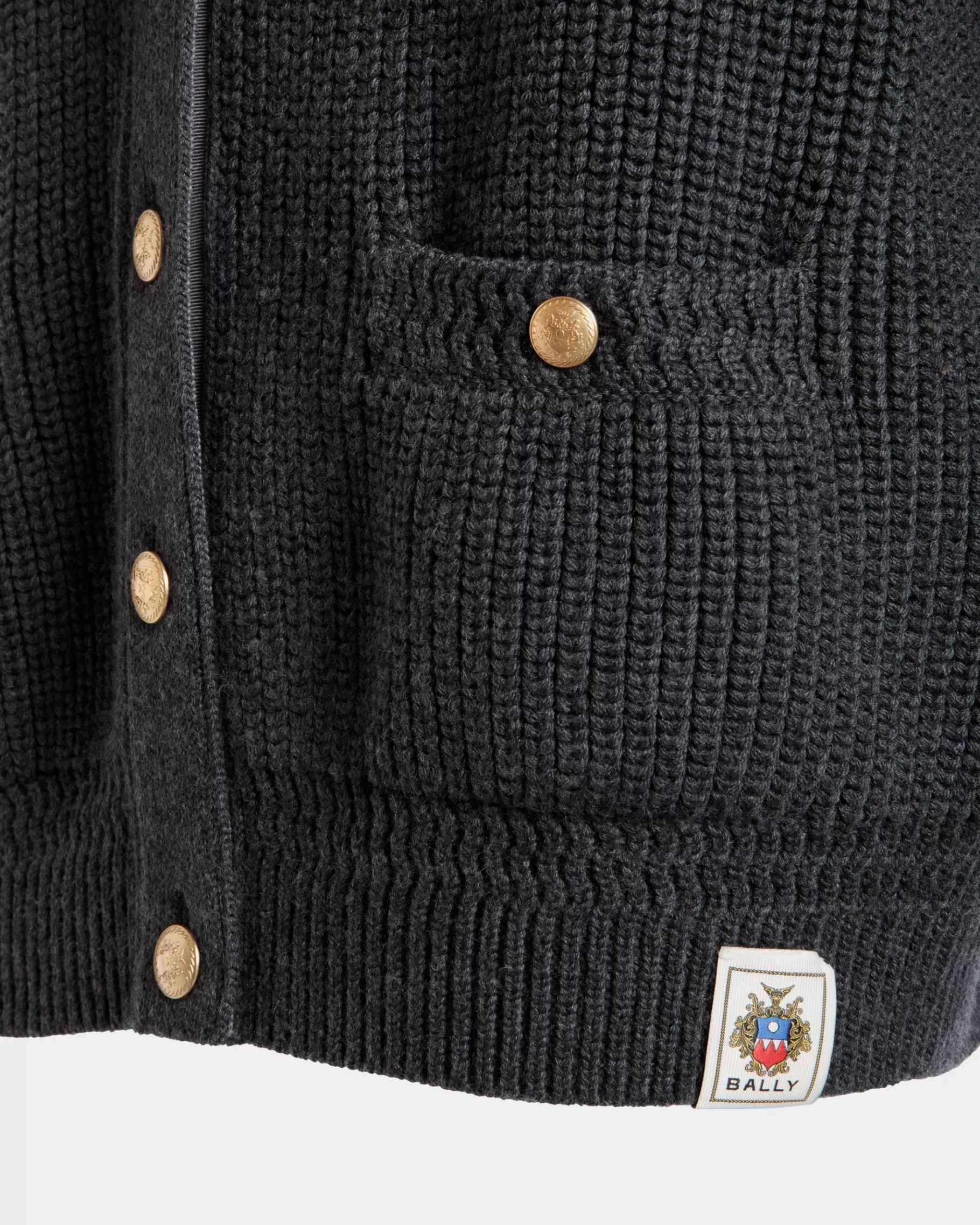 Knitwear<Bally Cardigan In Dark Wool Grey
