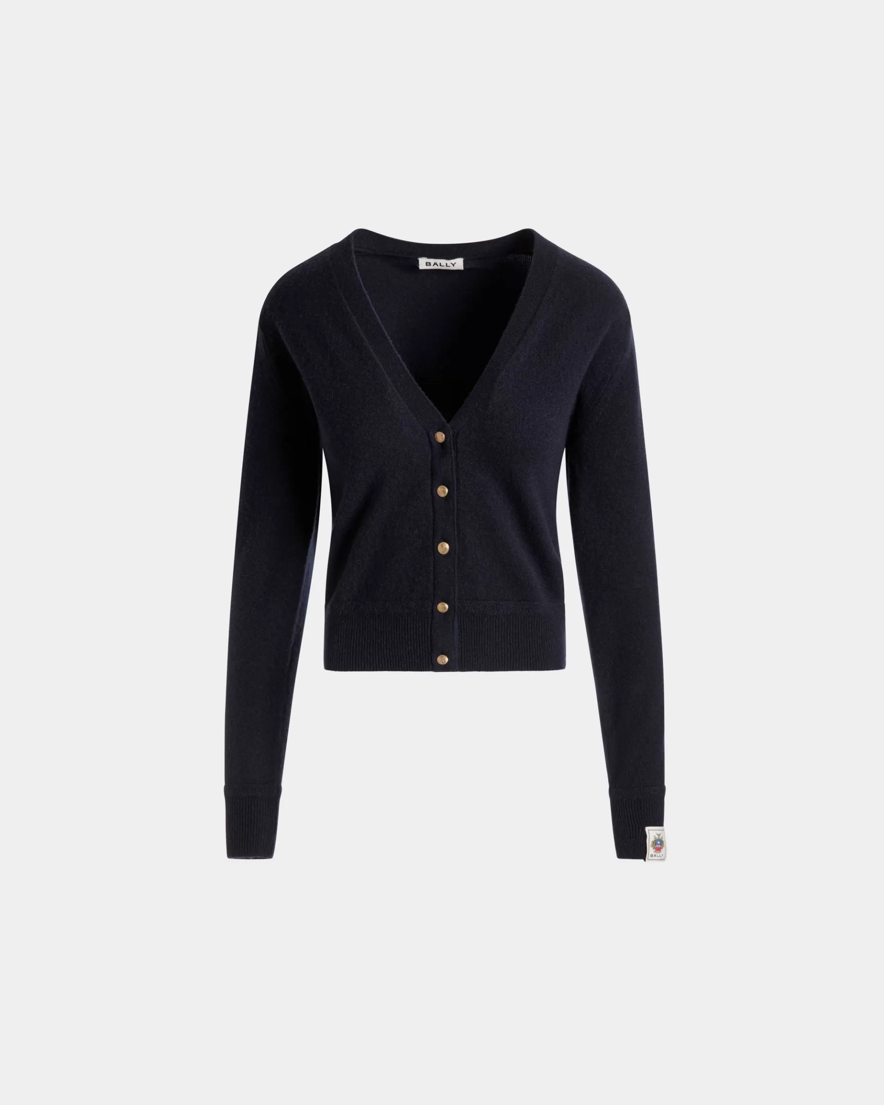 Knitwear<Bally Cardigan In Navy Cashmere Blue