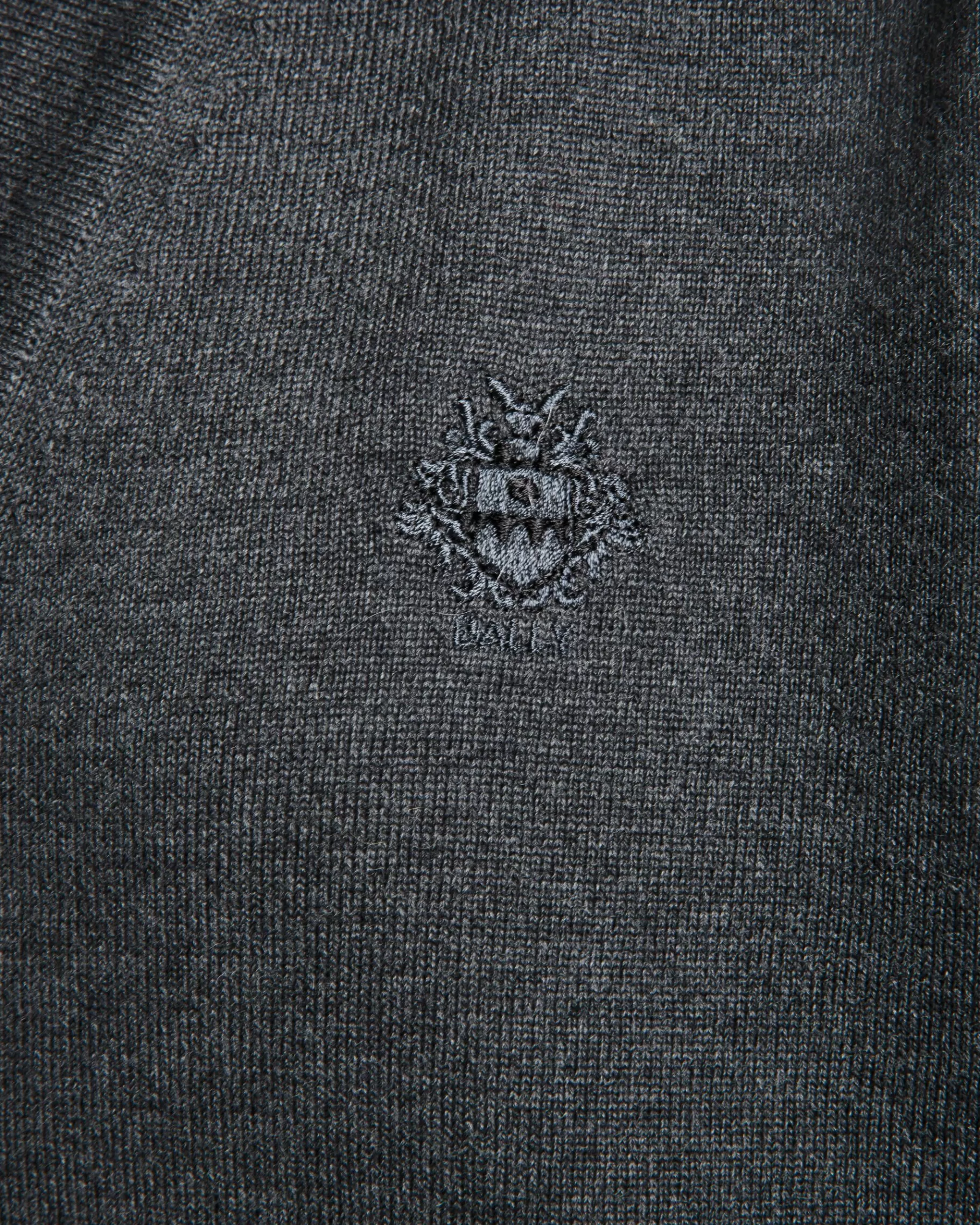 Knitwear<Bally Cardigan With Crest Logo In Dark Wool Grey