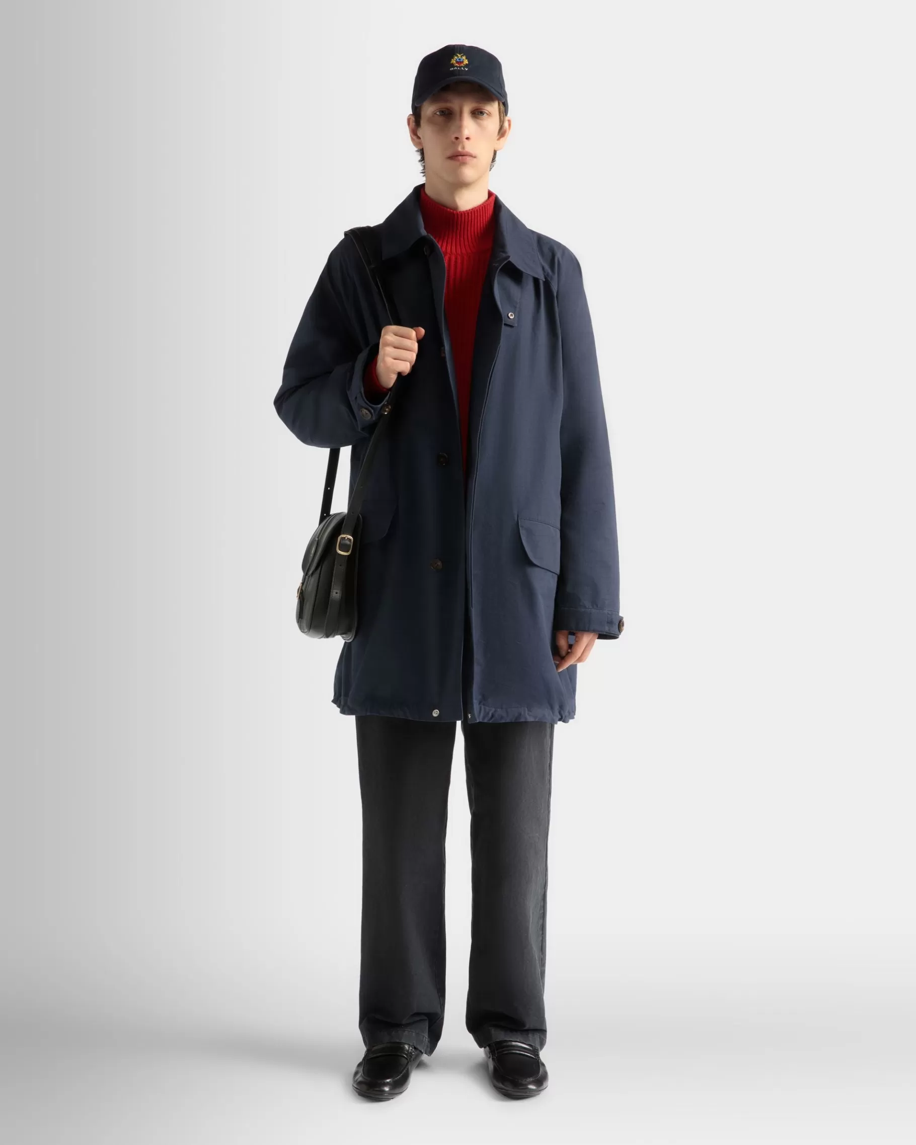 Coats & Jackets<Bally Coat in Navy Nylon Blue