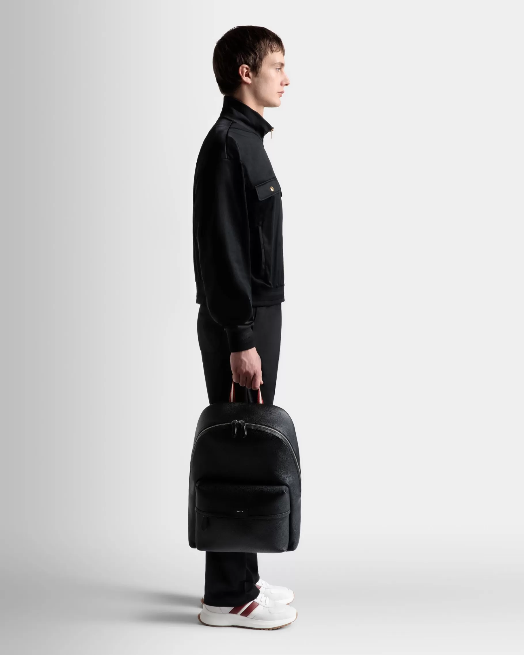 Backpacks<Bally Code Backpack in Grained Leather Black