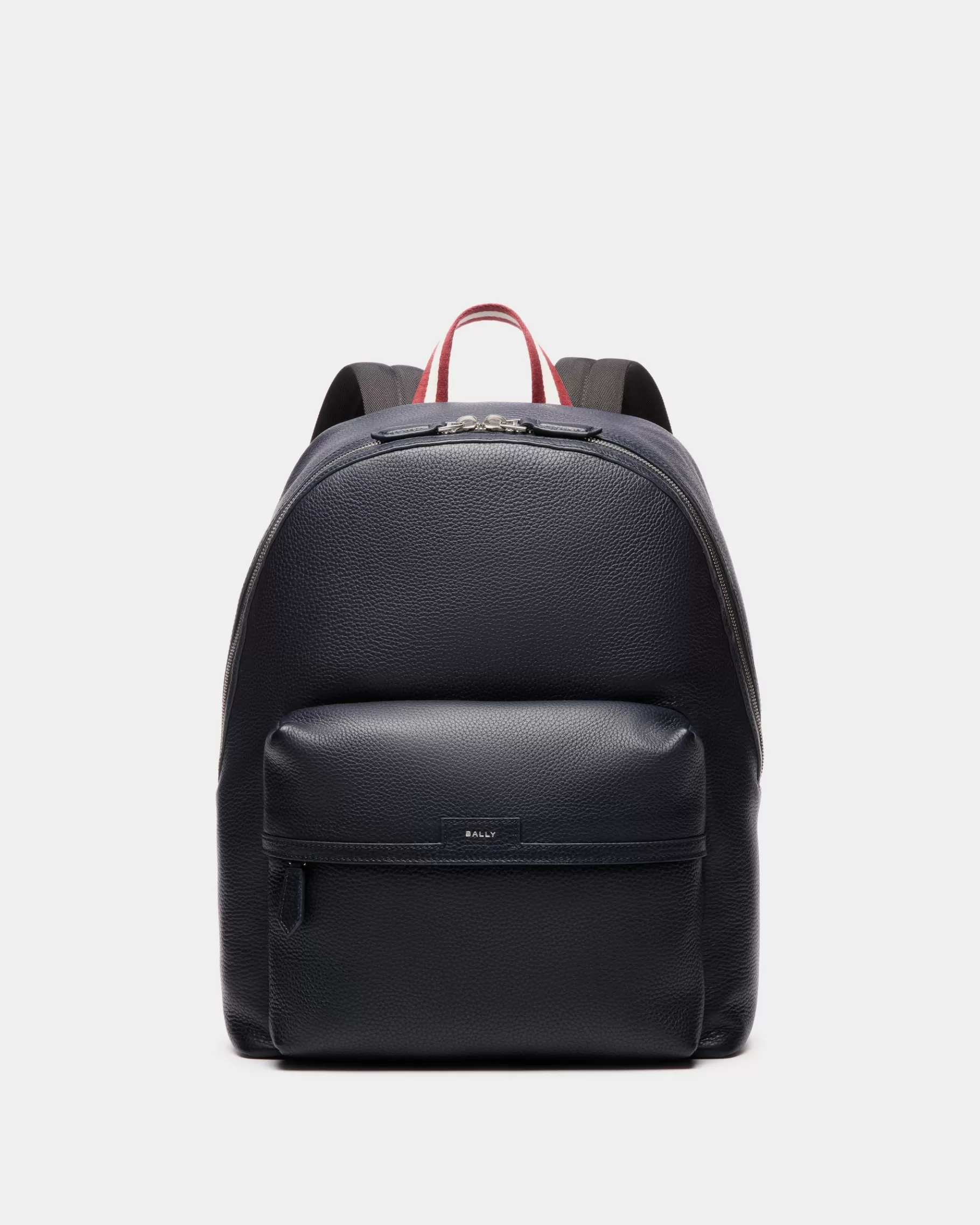 Backpacks<Bally Code Backpack In Navy Grained Leather Blue