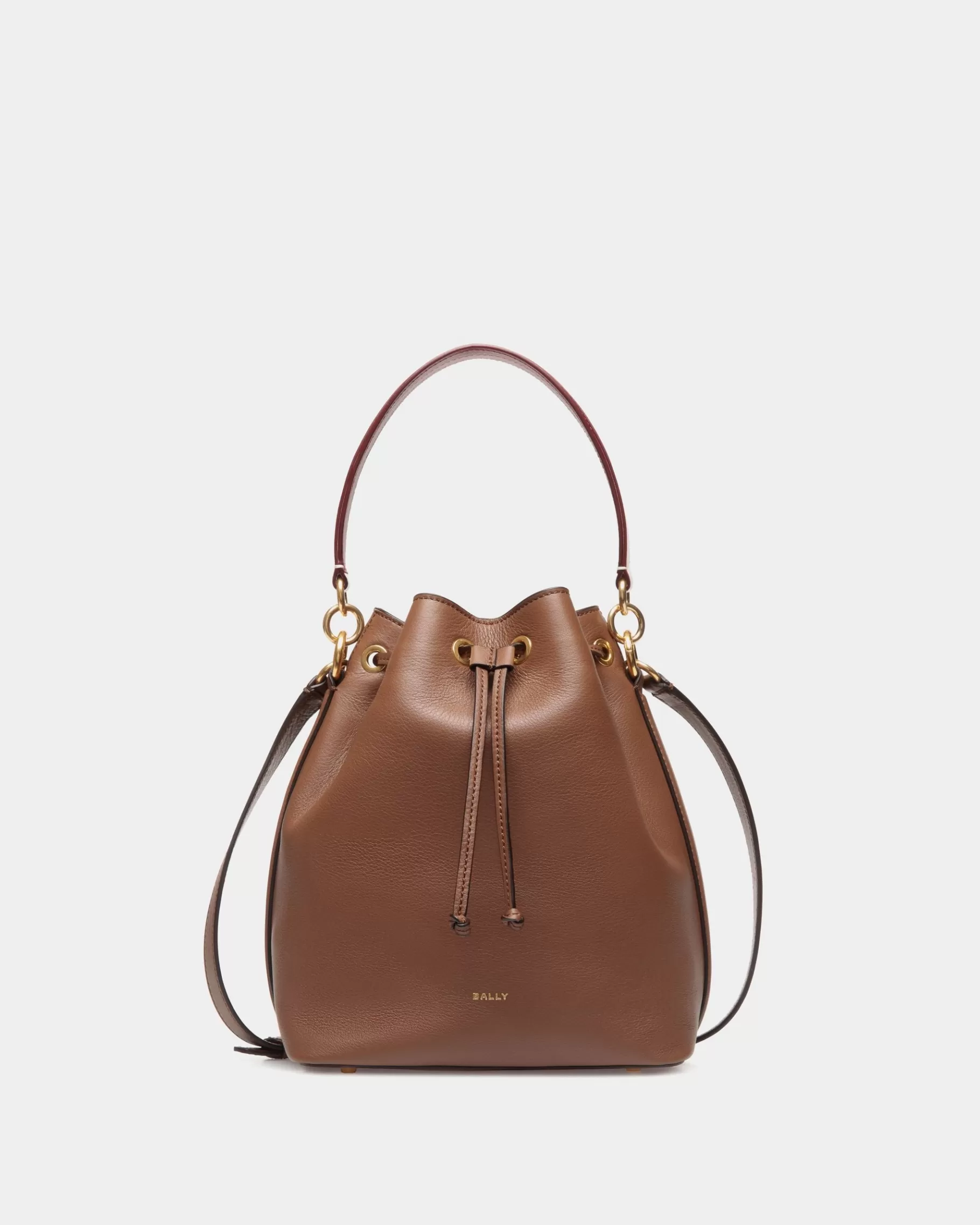 Cross-body Bags<Bally Code Bucket Bag In Leather Brown