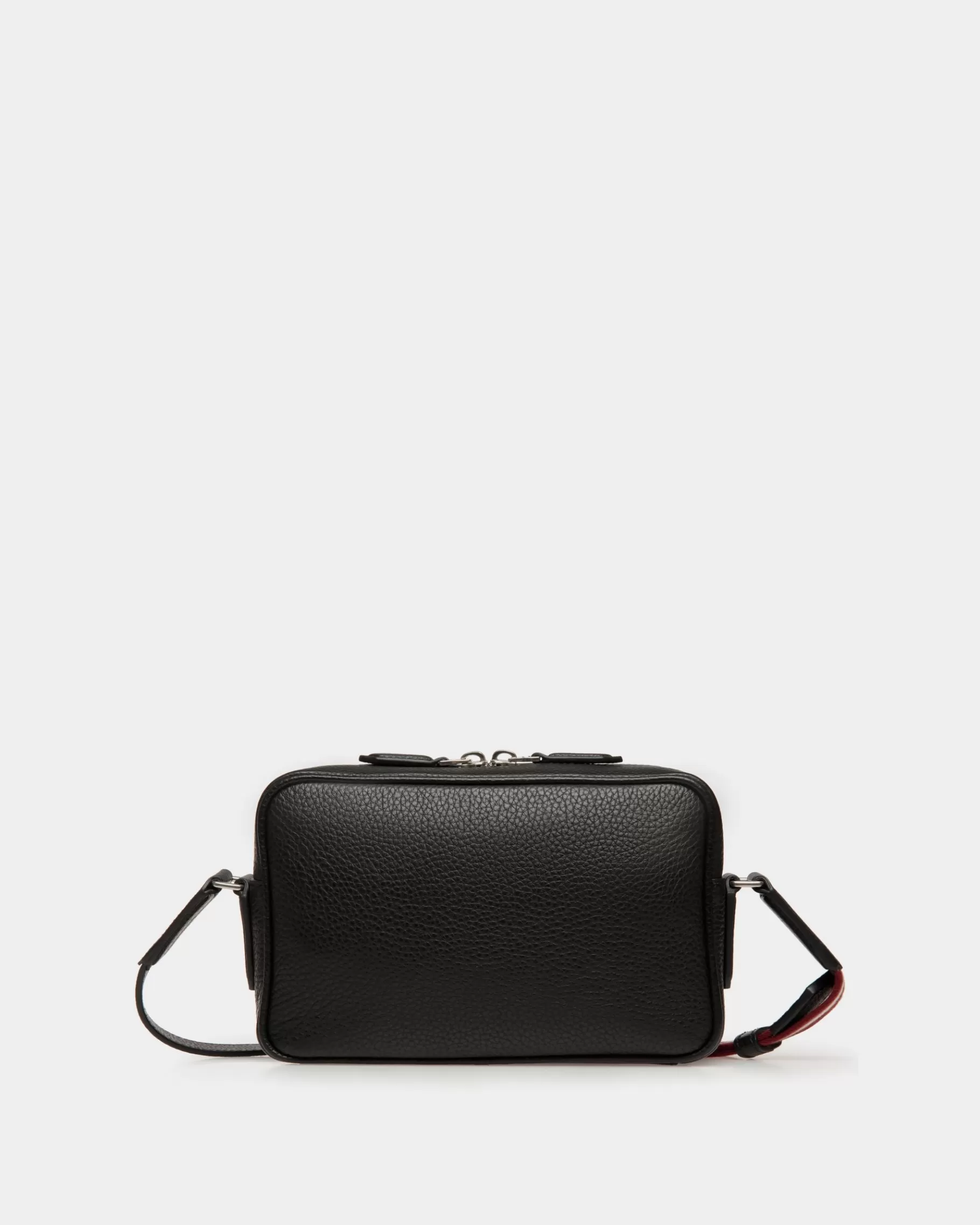 Messenger Bags<Bally Code Crossbody Bag in Grained Leather Black