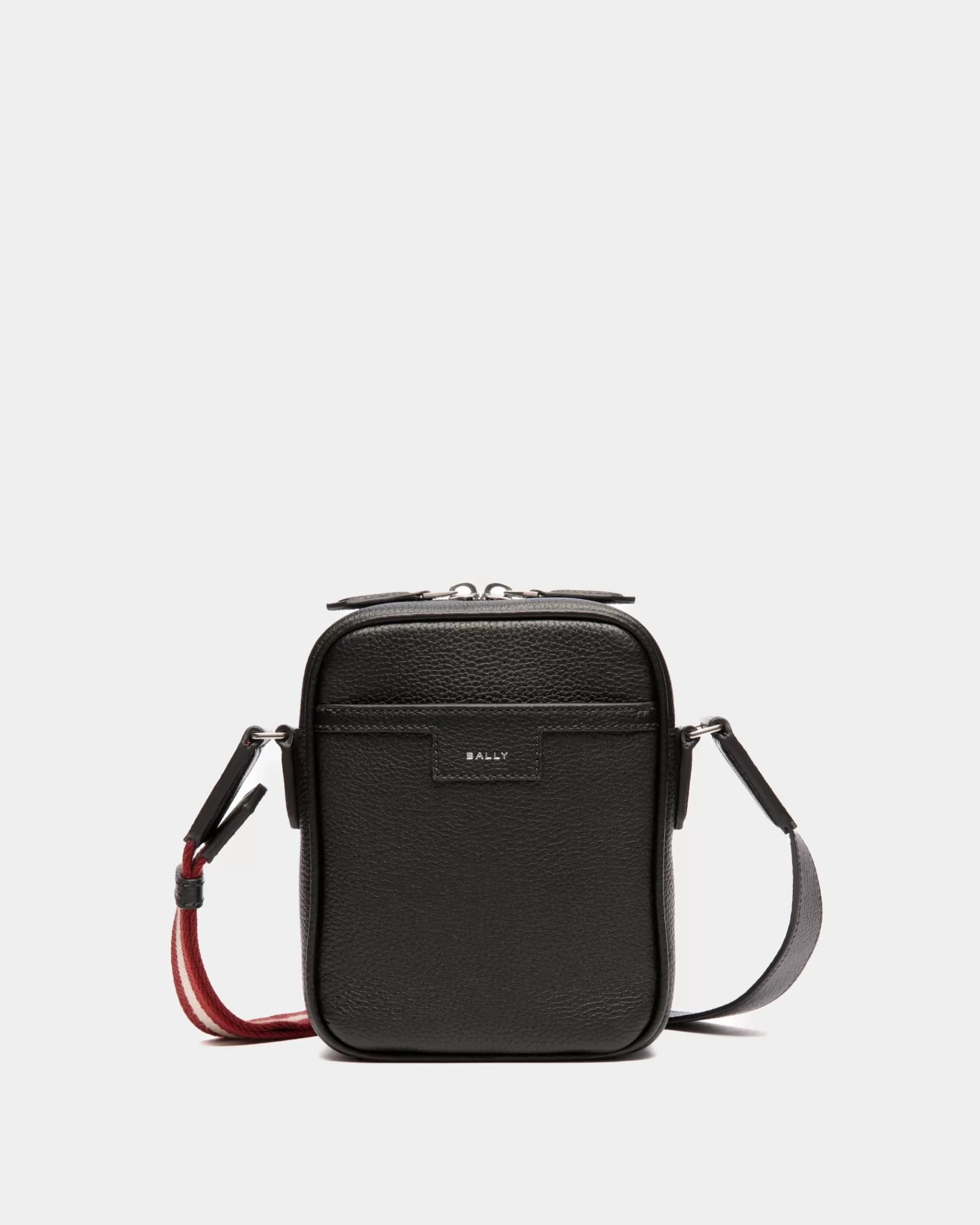 Messenger Bags<Bally Code Crossbody Bag in Leather Black