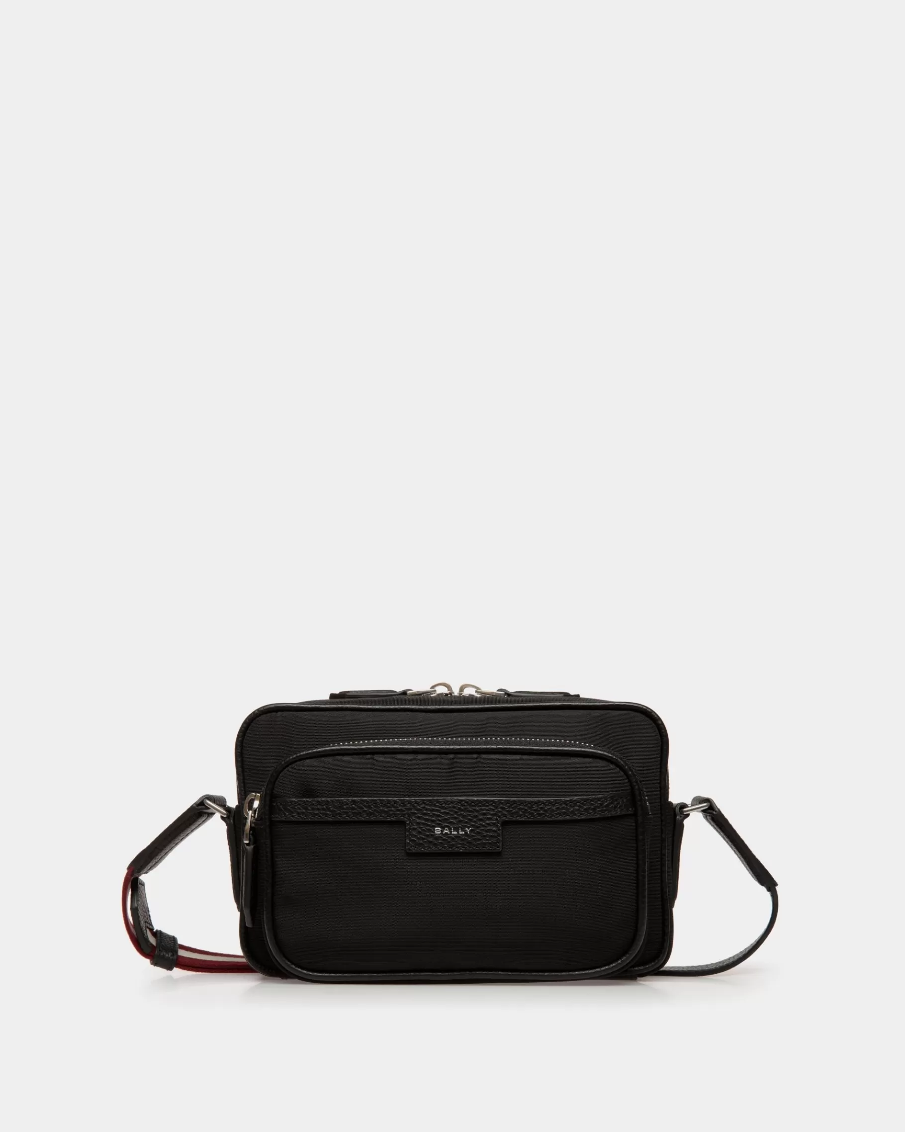 Messenger Bags<Bally Code Crossbody Bag in Nylon Black