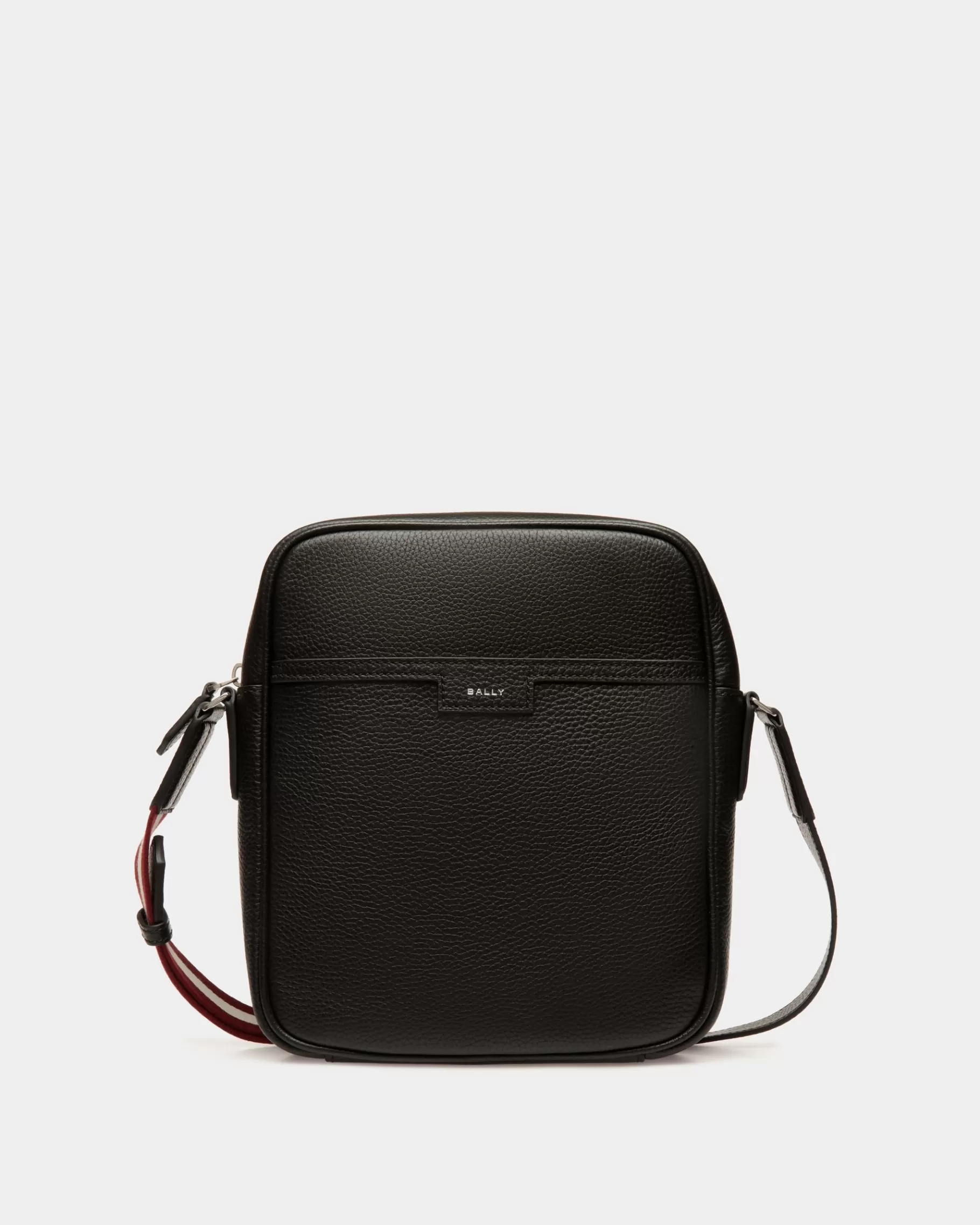 Messenger Bags<Bally Code Crossbody Bag in Leather Black