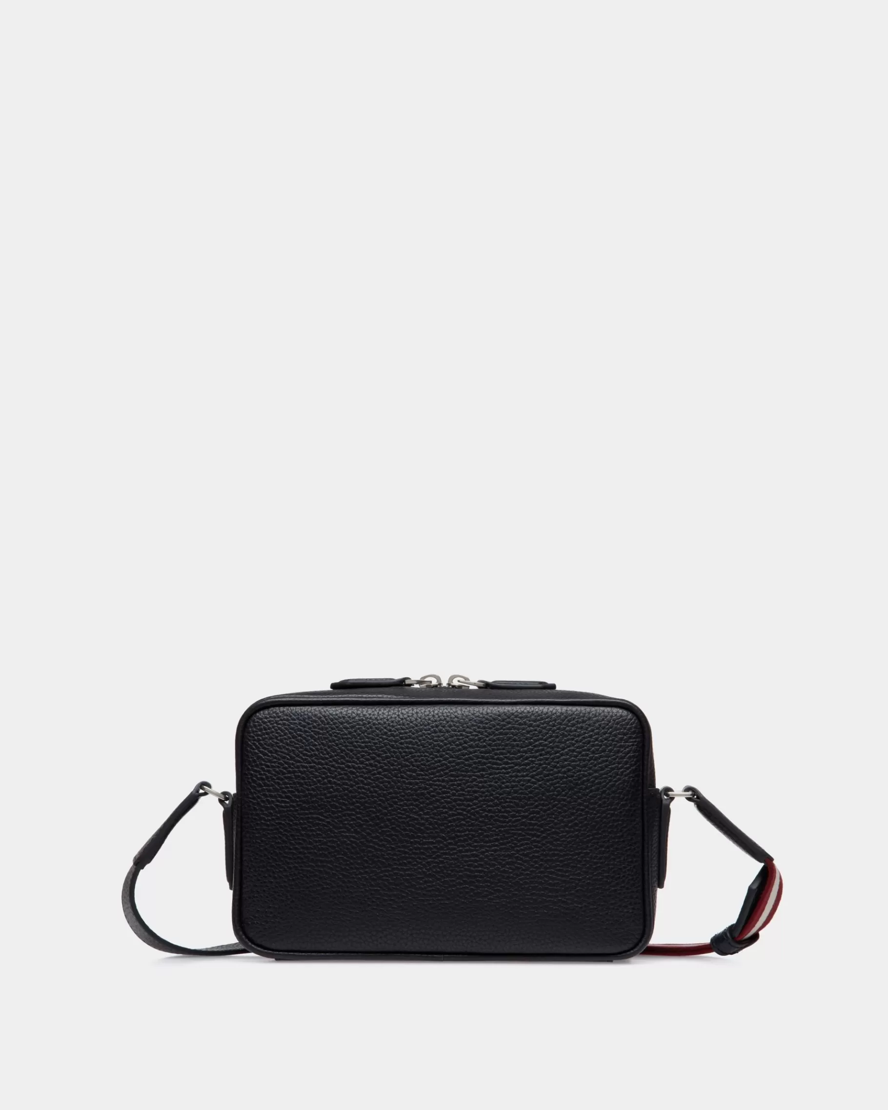 Messenger Bags<Bally Code Crossbody Bag In Navy Grained Leather Blue