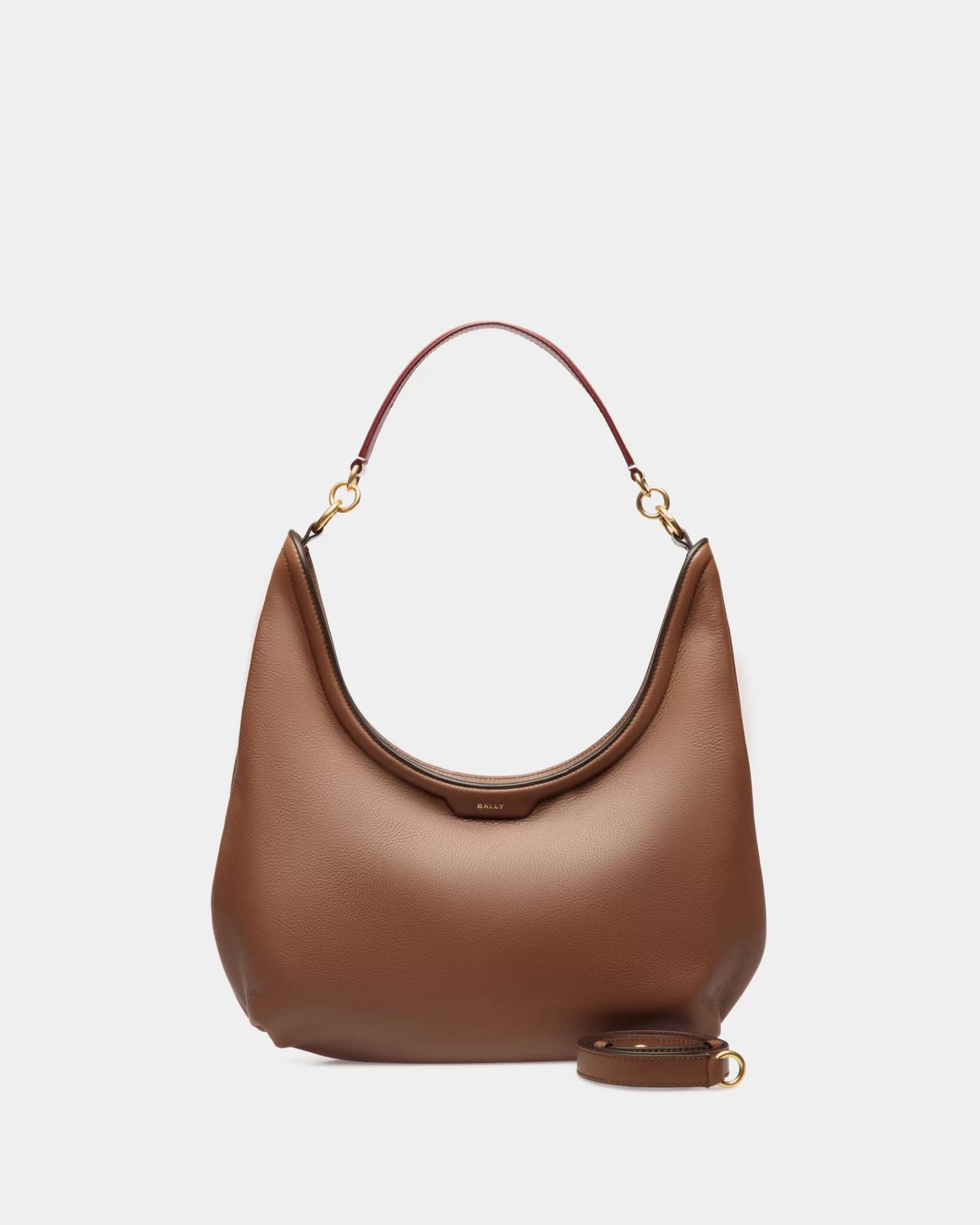 Shoulder Bags<Bally Code Hobo Bag In Leather Brown