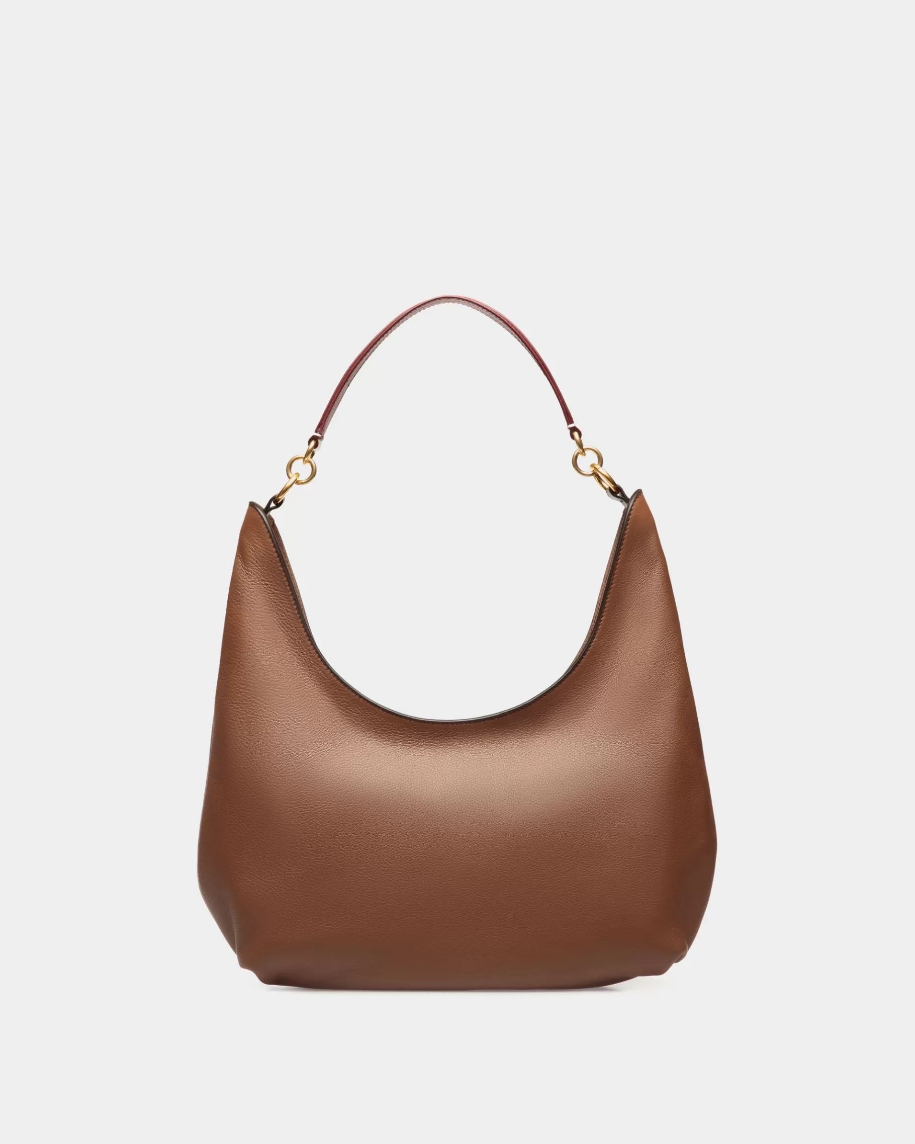 Shoulder Bags<Bally Code Hobo Bag In Leather Brown