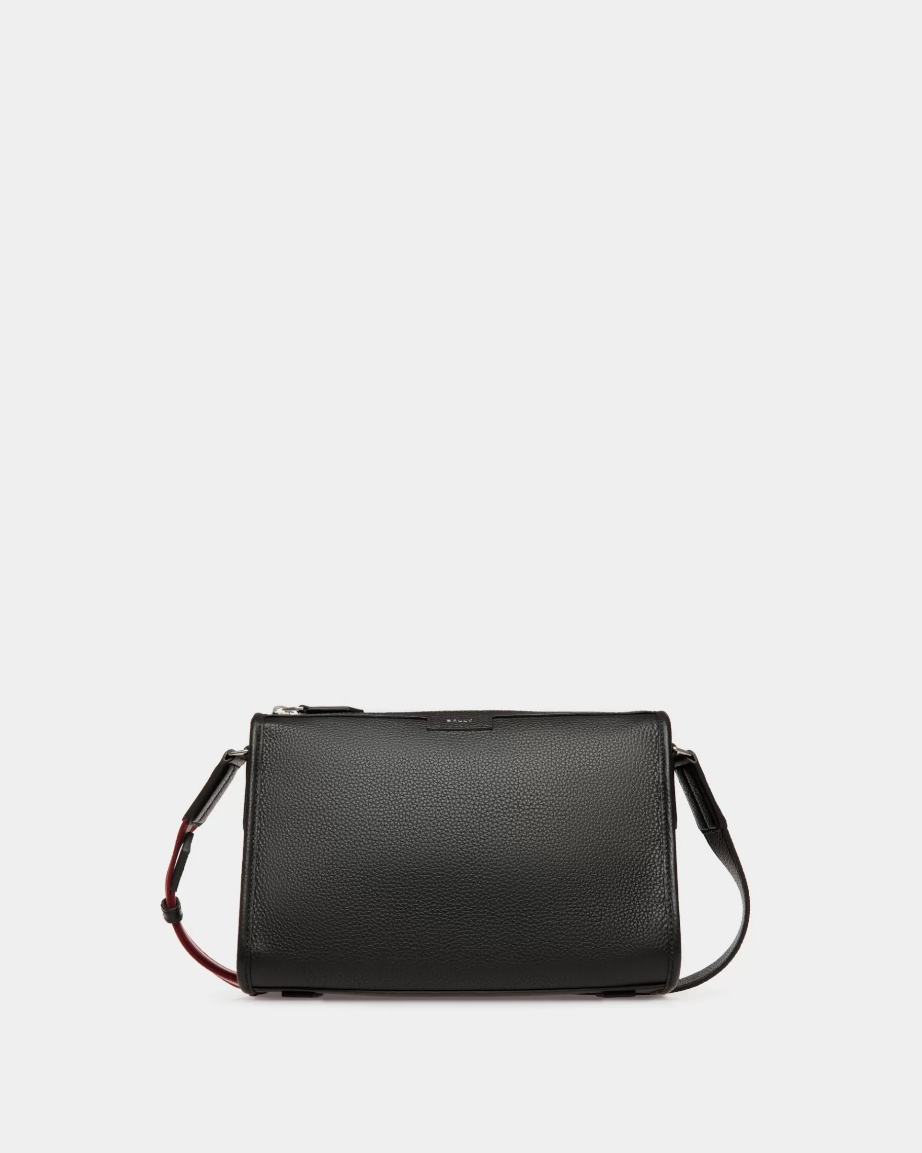 Messenger Bags<Bally Code Small Messenger Bag in Grained Leather Black