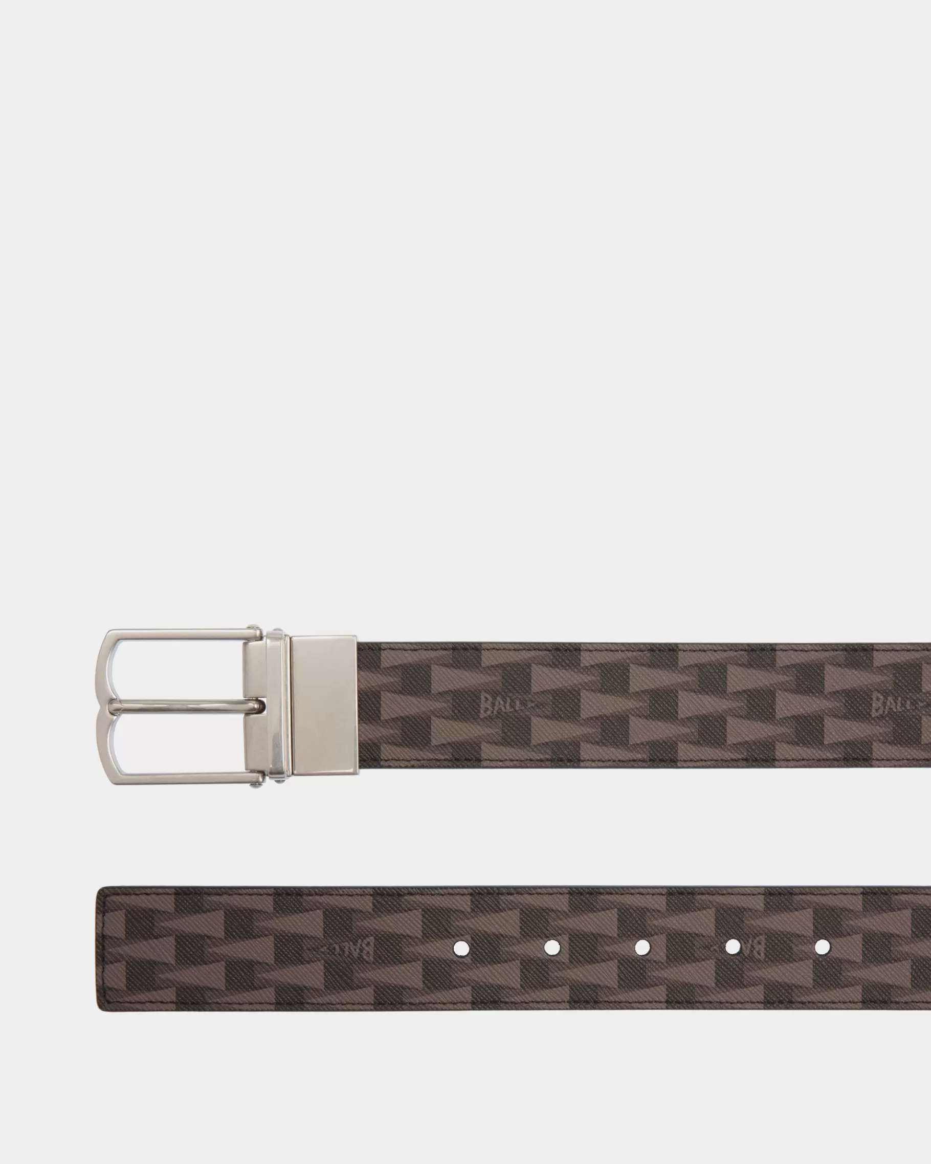 Belts<Bally Country 35mm Reversible And Adjustable Belt In Pennant Motif And Leather Black