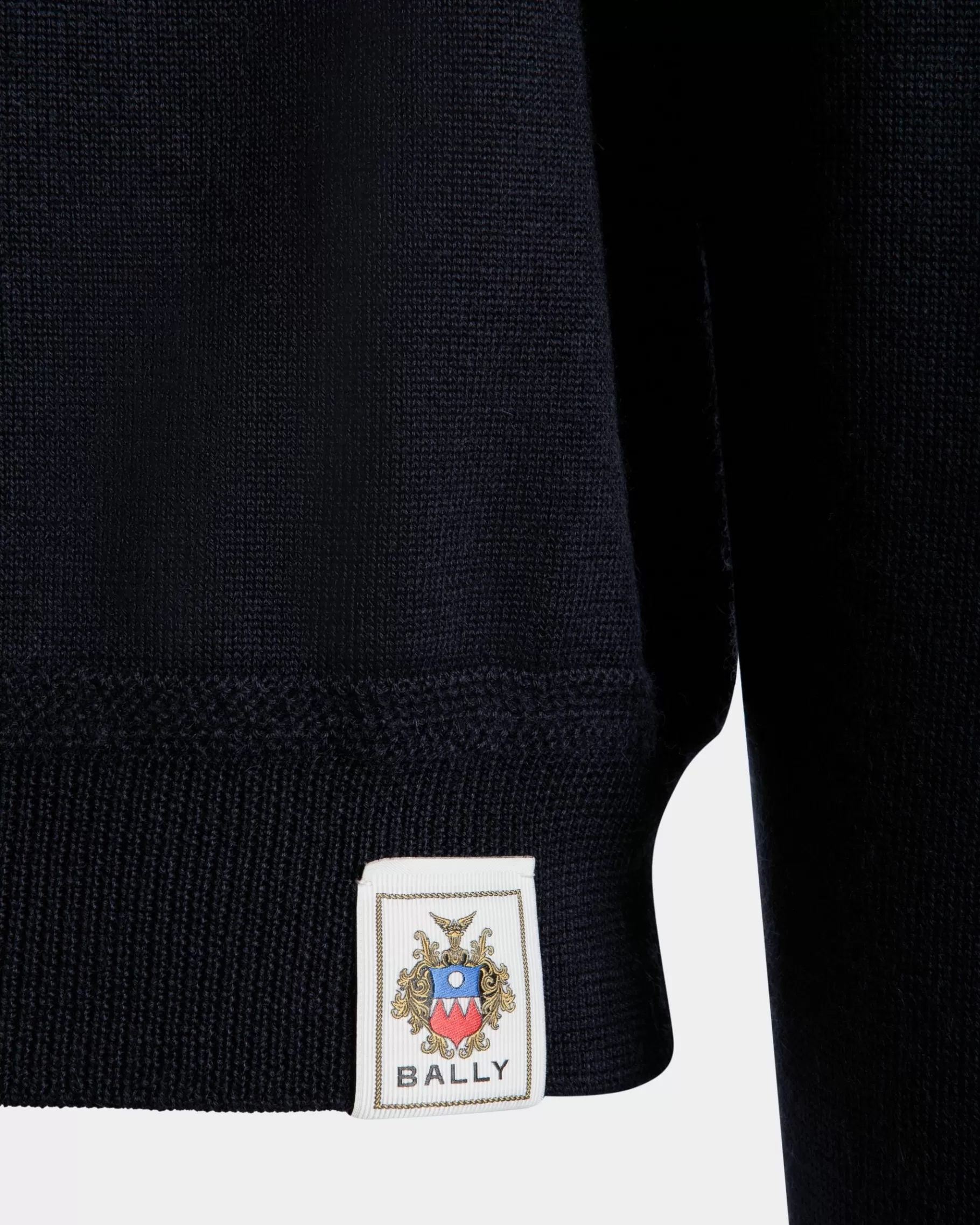 Knitwear<Bally Crewneck in Navy Cashmere Silk Blue