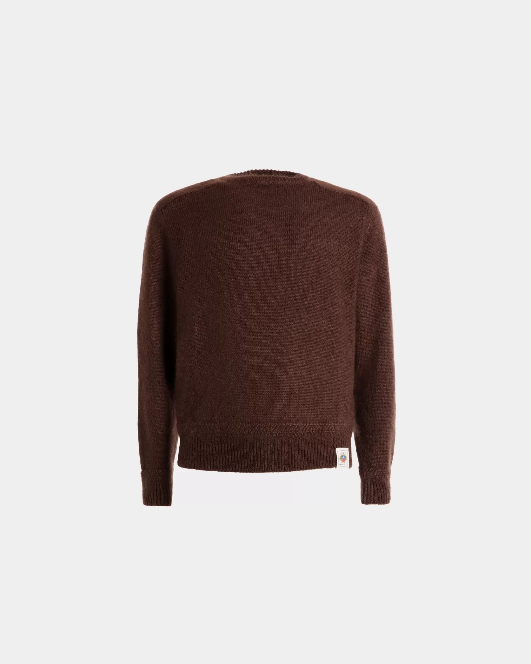 Knitwear<Bally Crewneck Sweater In Mohair And Silk Brown