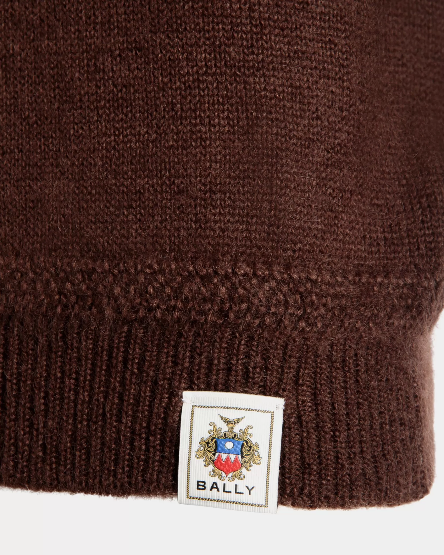 Knitwear<Bally Crewneck Sweater In Mohair And Silk Brown