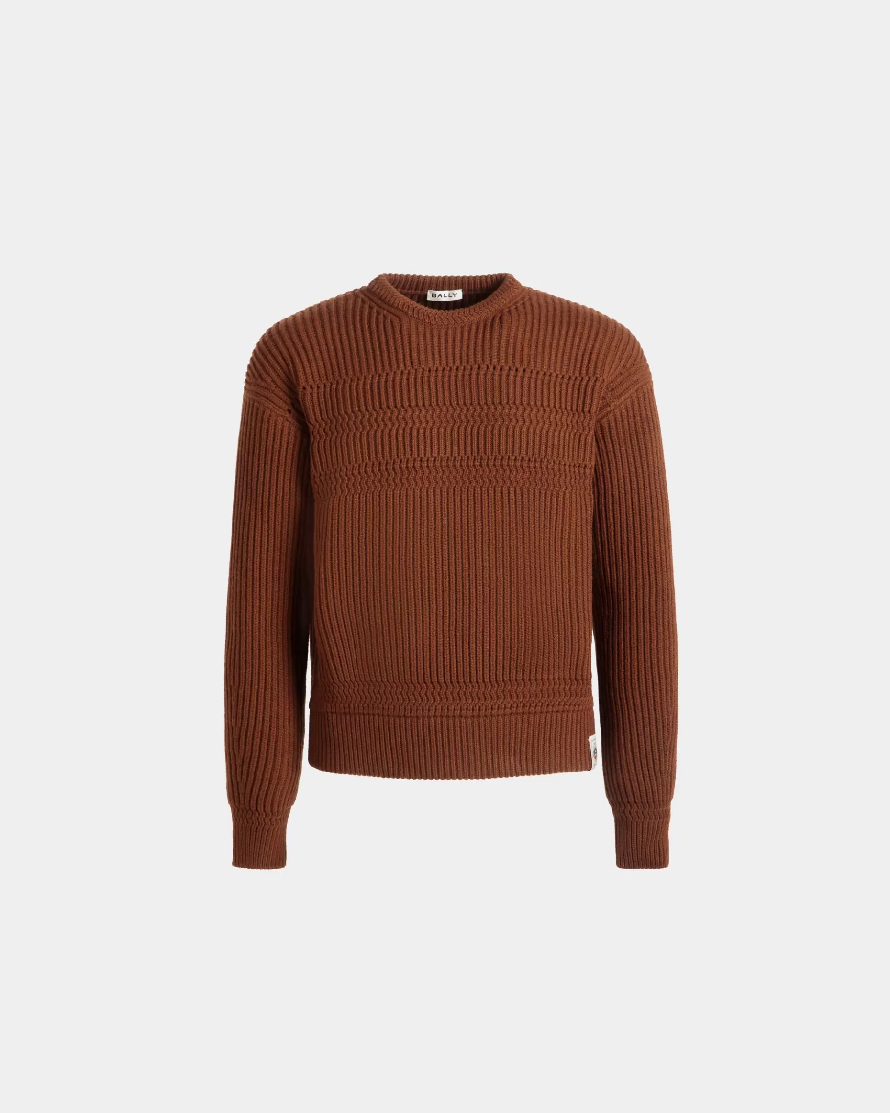 Knitwear<Bally Crewneck Sweater In Wool Brown