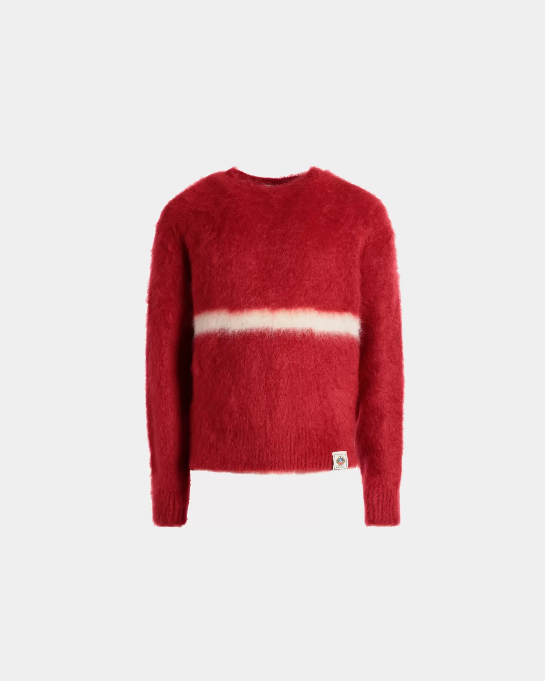 Knitwear<Bally Crewneck Sweater In Mohair And Silk Red