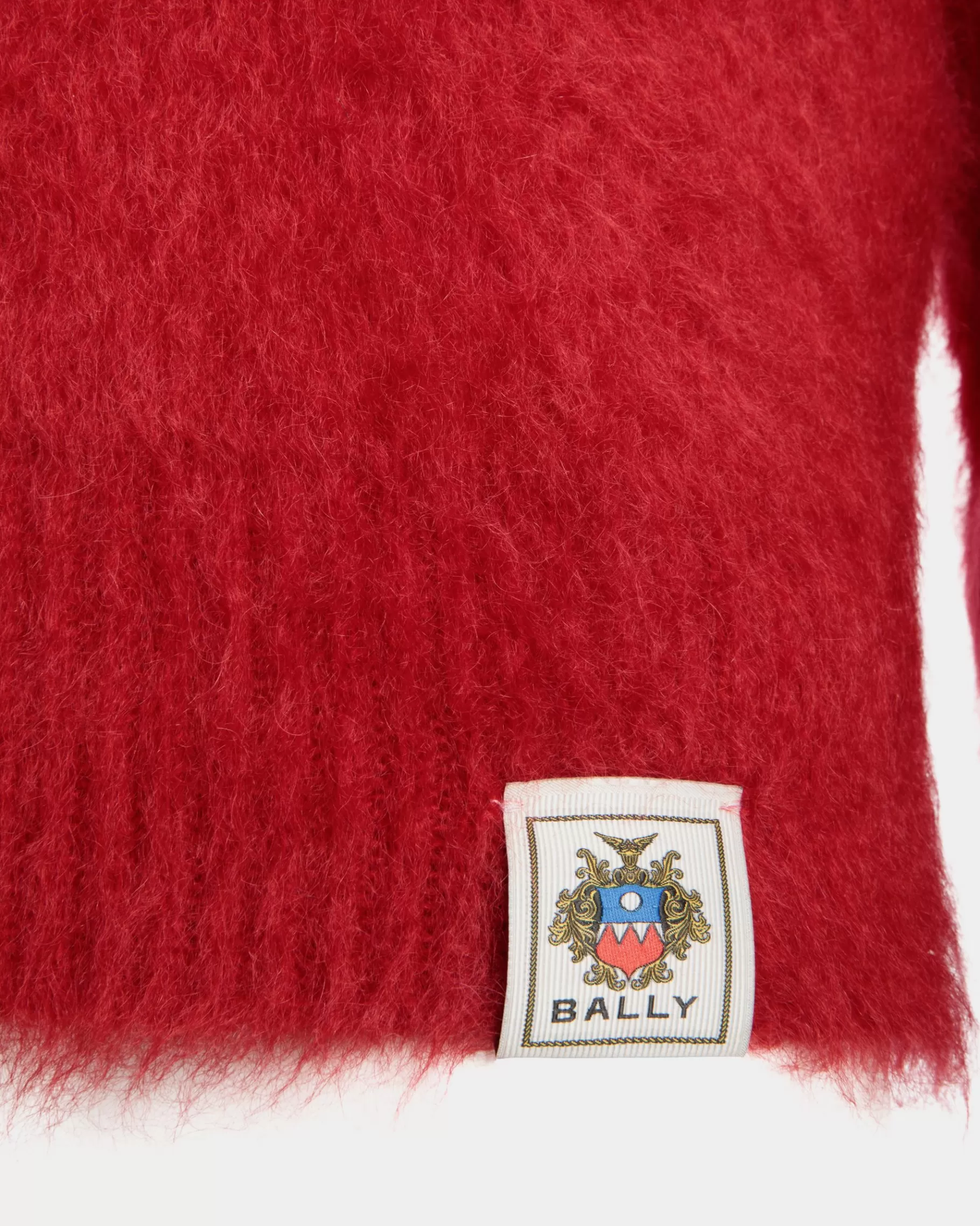 Knitwear<Bally Crewneck Sweater In Mohair And Silk Red