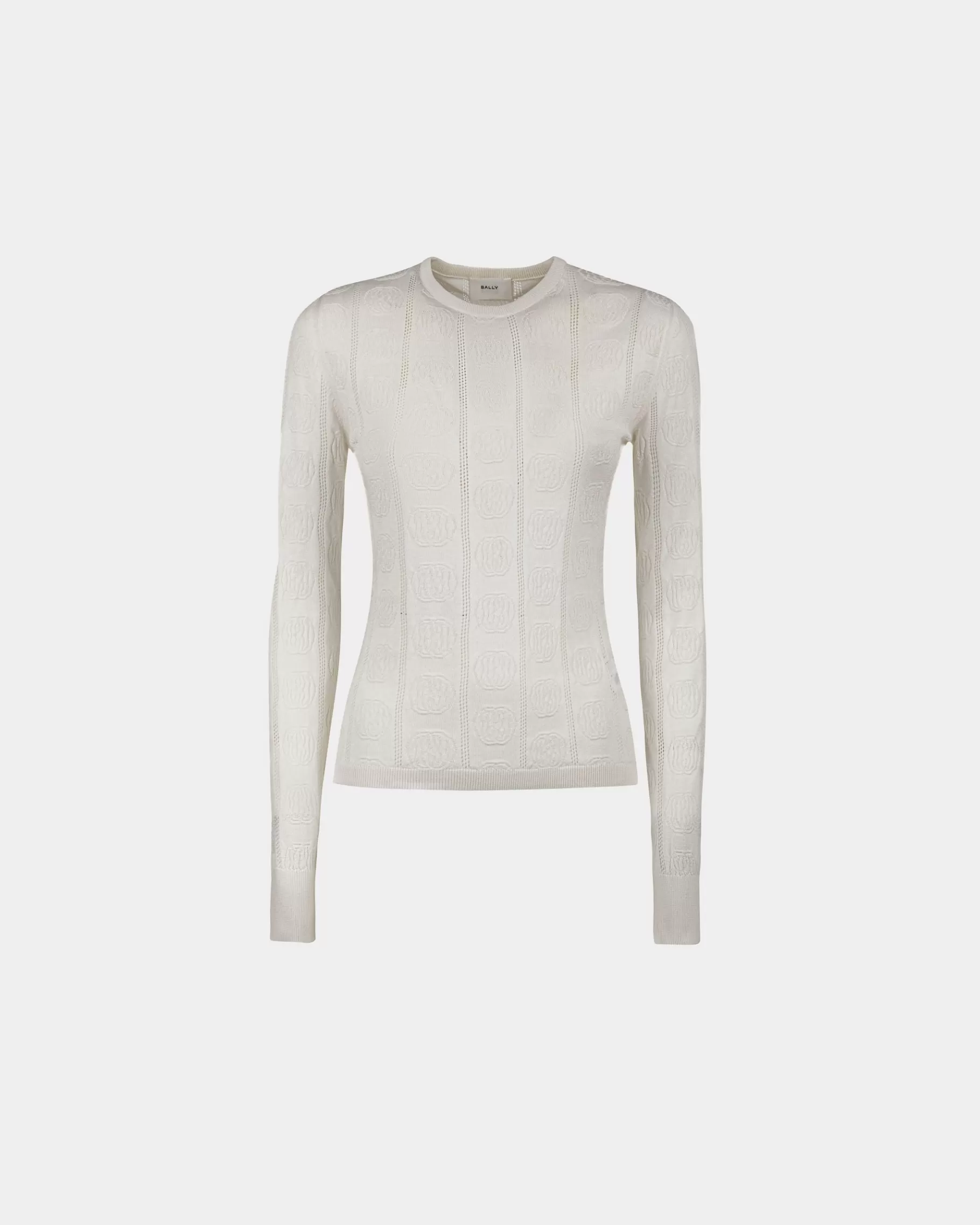 Knitwear<Bally Crewneck Top In A Silk Blend Beige