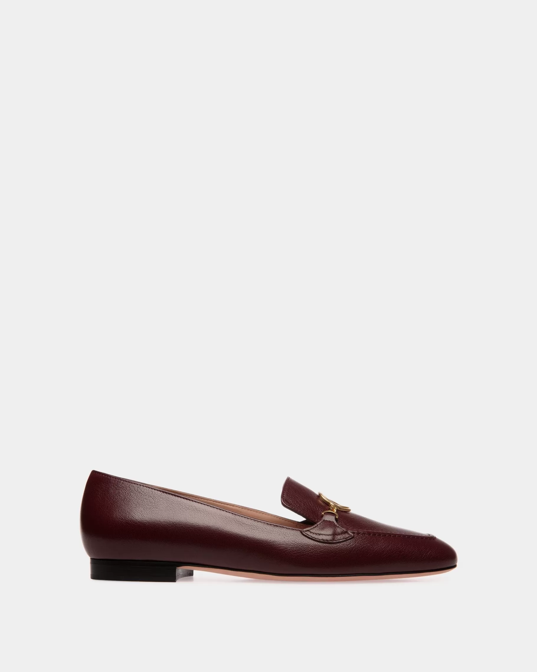 Flats & Moccasins<Bally Daily Emblem Loafer In Andorra Leather Burgundy