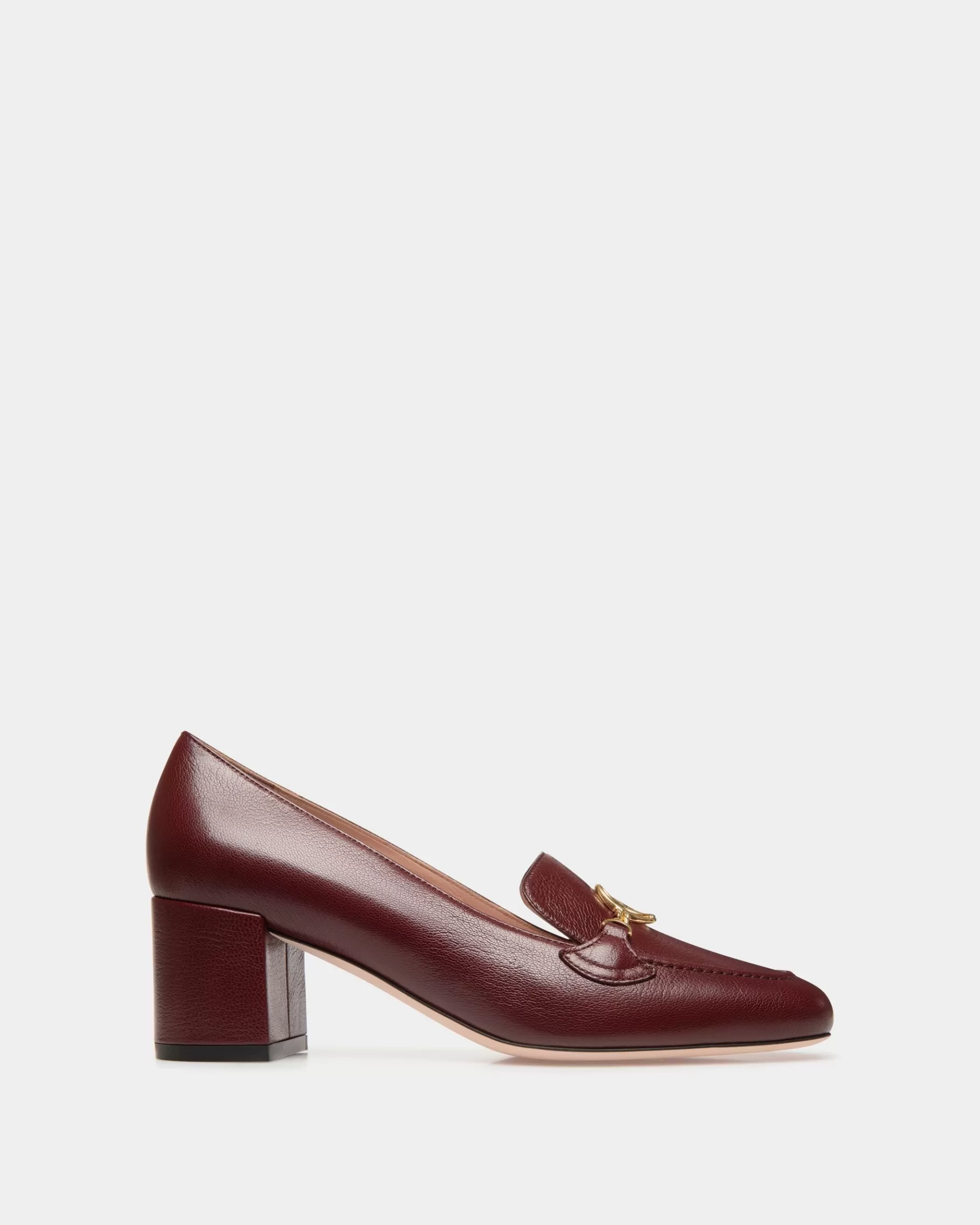 Pumps<Bally Daily Emblem Pump In Andorra Leather Burgundy