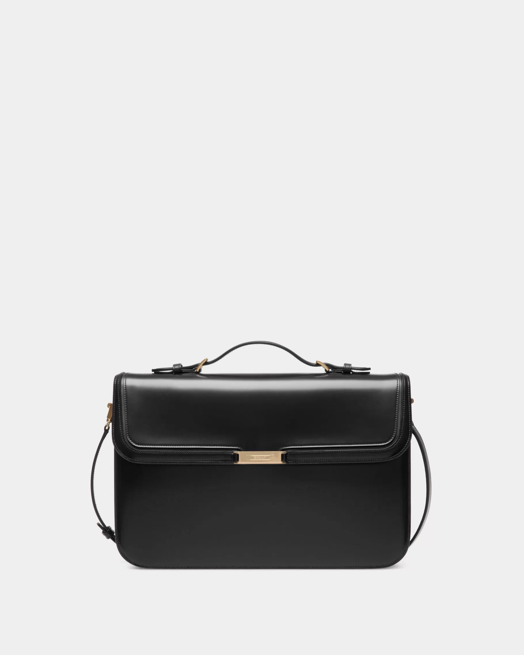 Business Bags<Bally Deco Briefcase in Brushed Leather Black
