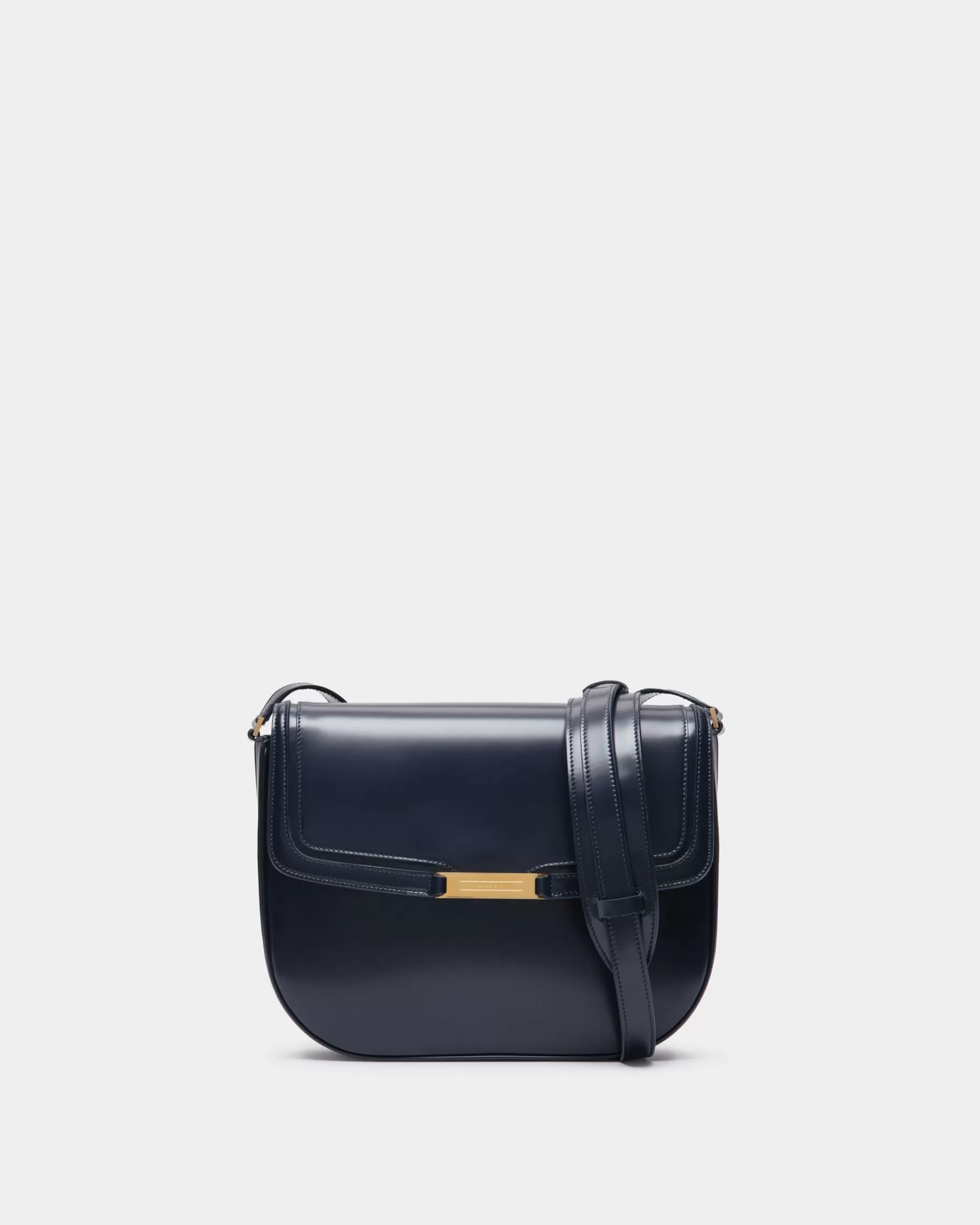 Messenger Bags<Bally Deco Crossbody Bag in Navy Brushed Leather Blue