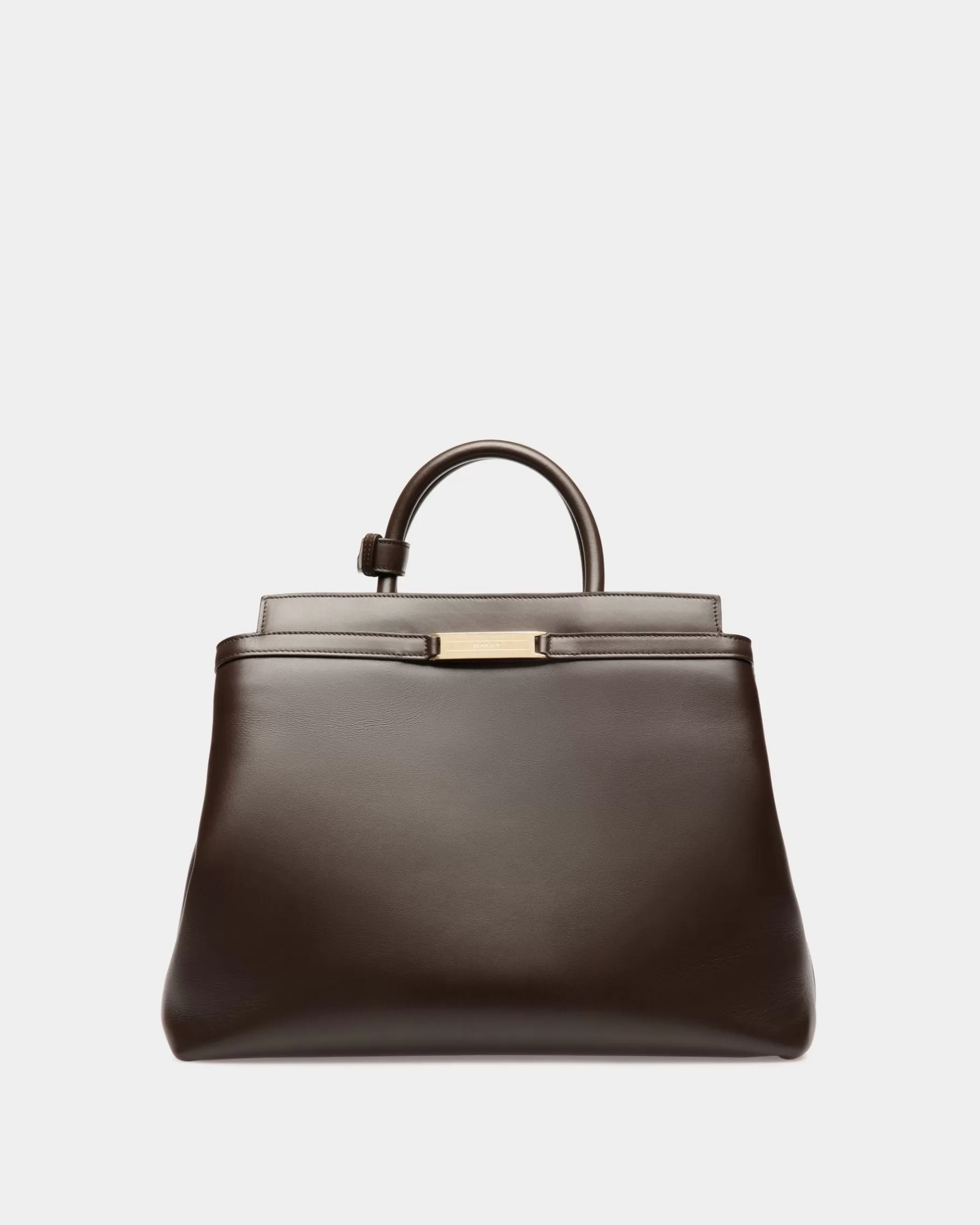 Tote Bags | Tote Bags<Bally Deco Tote Bag In Ebano Leather Brown