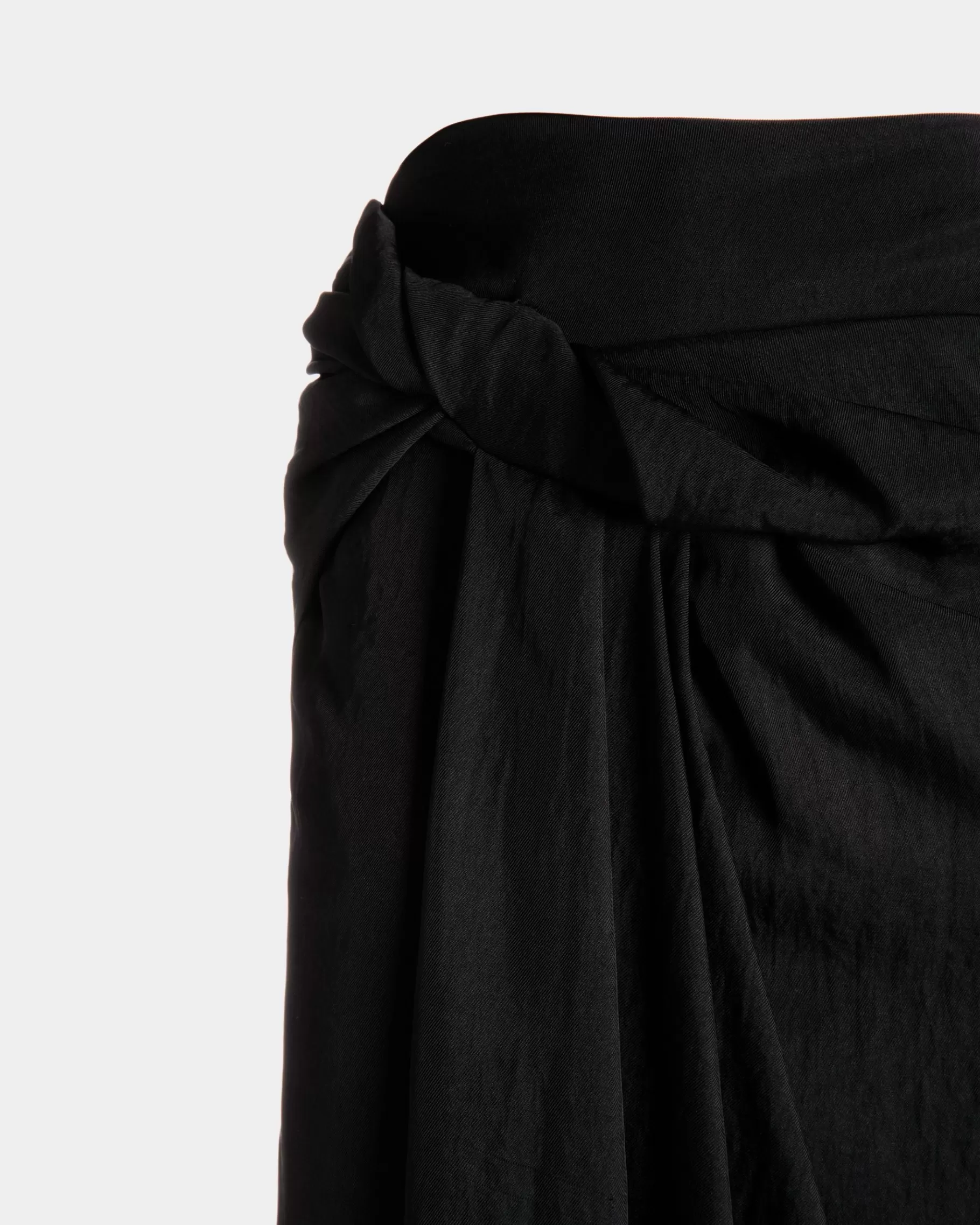 Dresses & Skirts<Bally Draped Long Skirt In Fluid Twill Black
