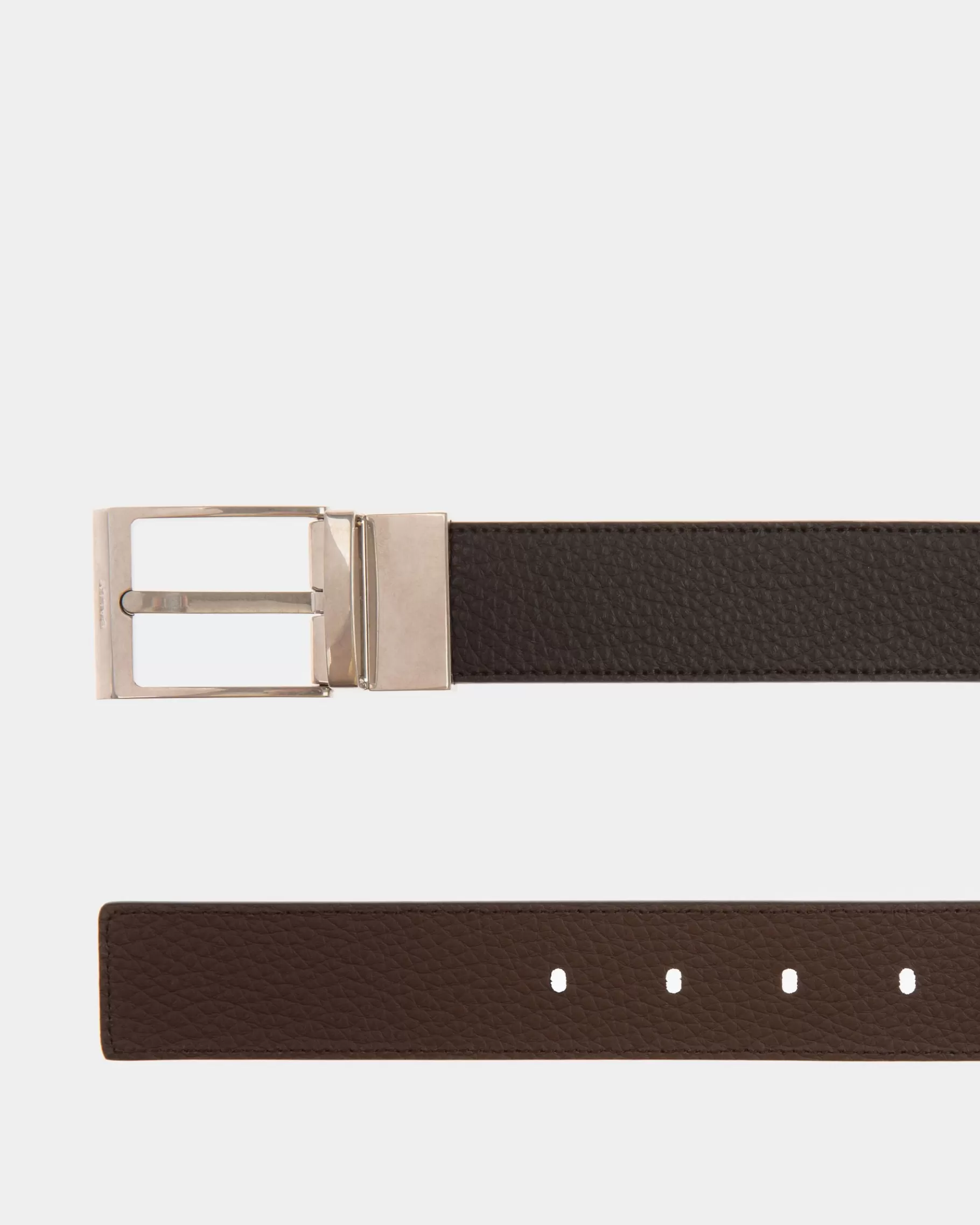 Belts<Bally Dress Belt In And Black Leather Brown