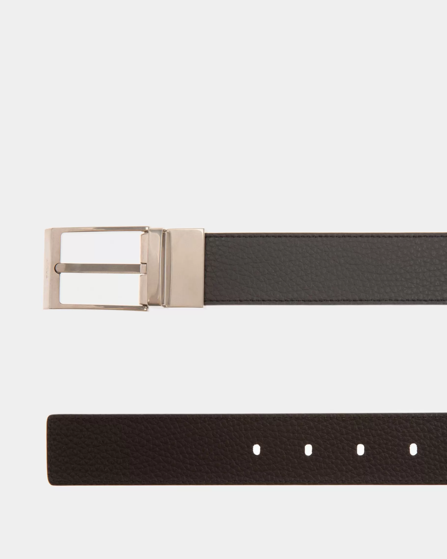 Belts<Bally Dress Belt In Midnight And Black Leather Blue