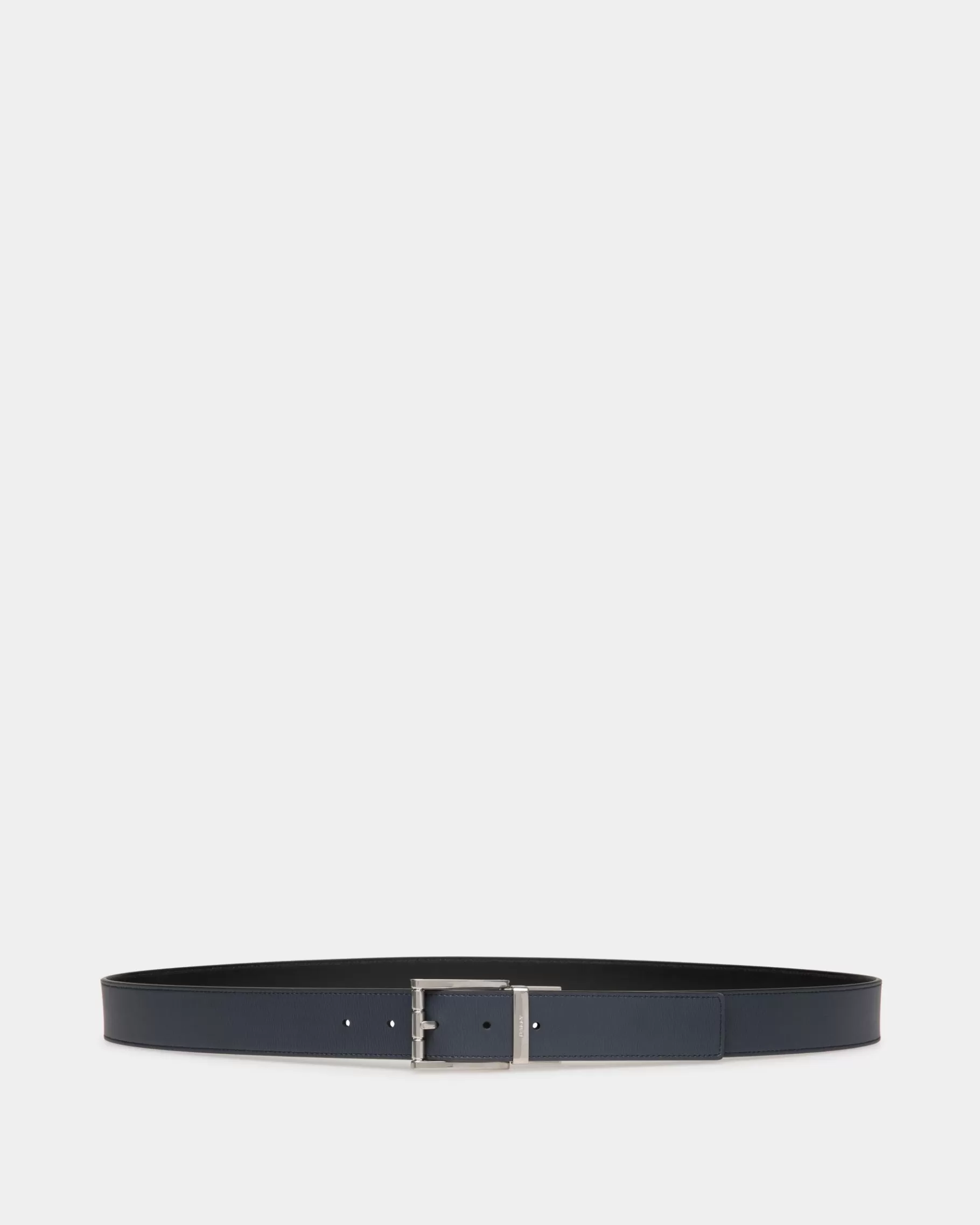 Belts<Bally Dress Belt In Midnight Leather Blue
