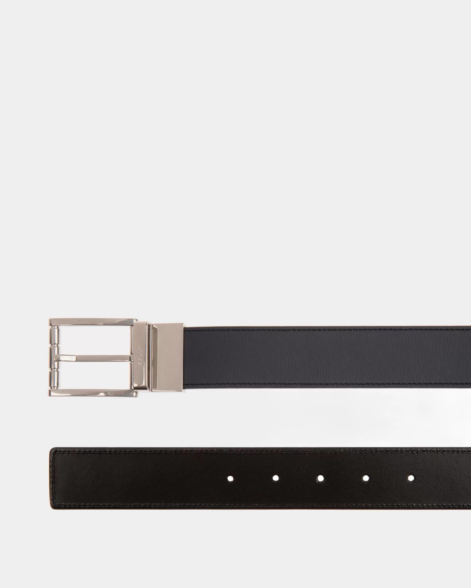 Belts<Bally Dress Belt In Midnight Leather Blue