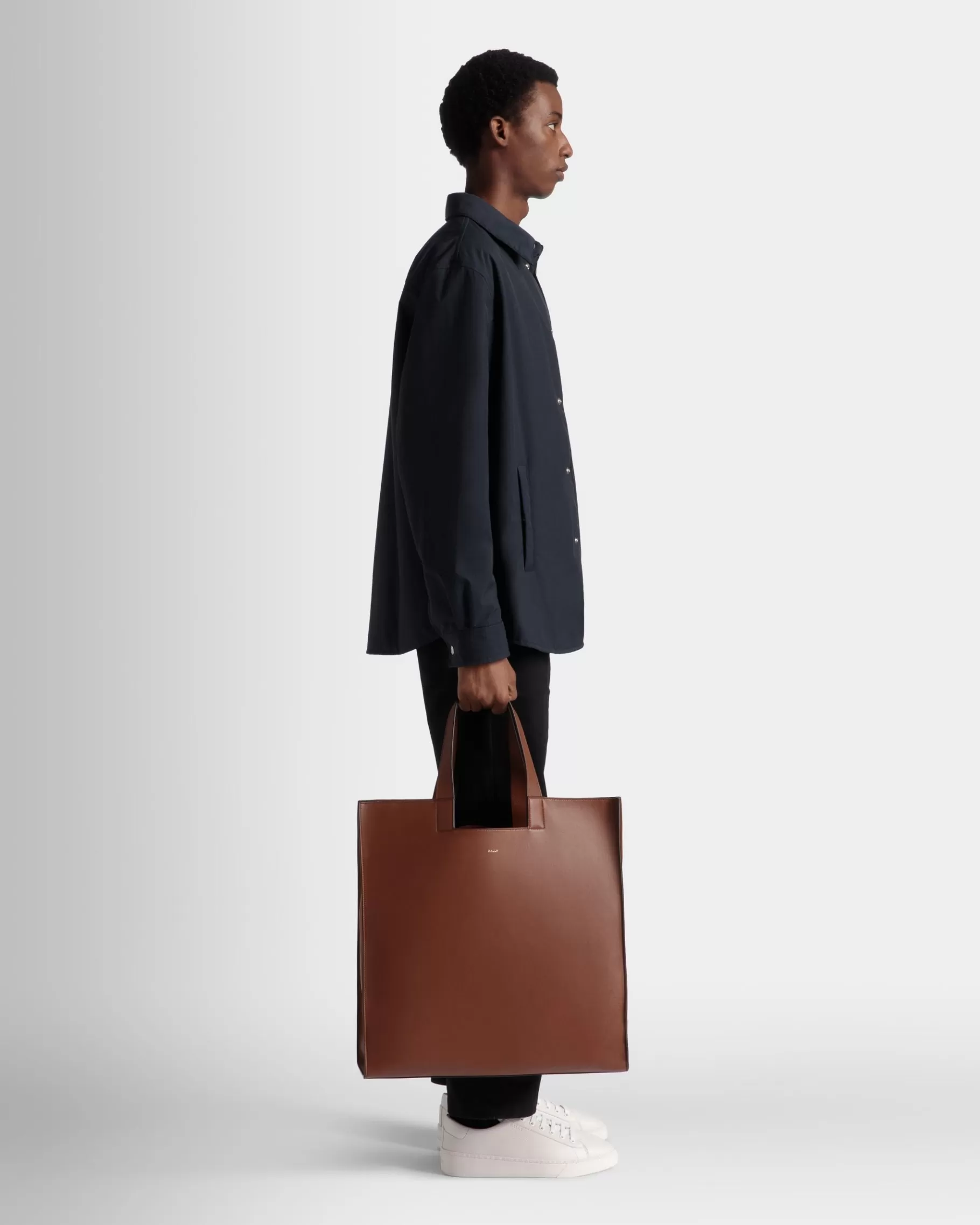 Tote Bags | Tote Bags<Bally Easy Tote In Leather Brown