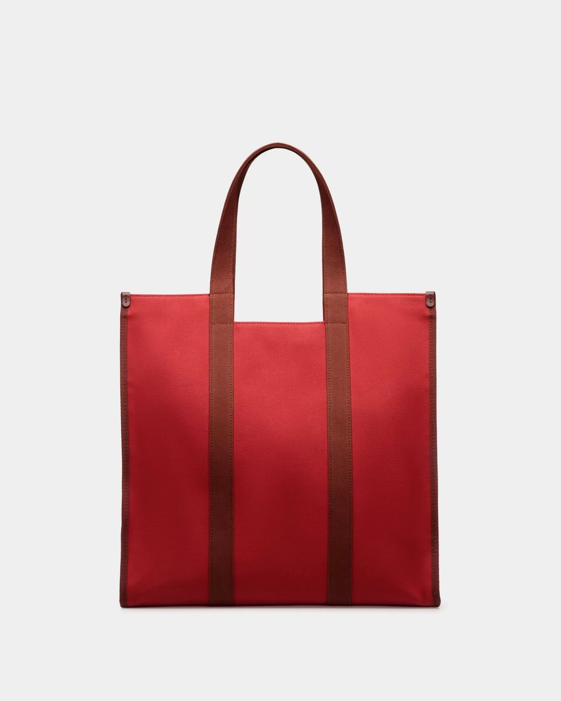 Tote Bags | Tote Bags<Bally Easy Tote In Candy Cotton Canvas Red