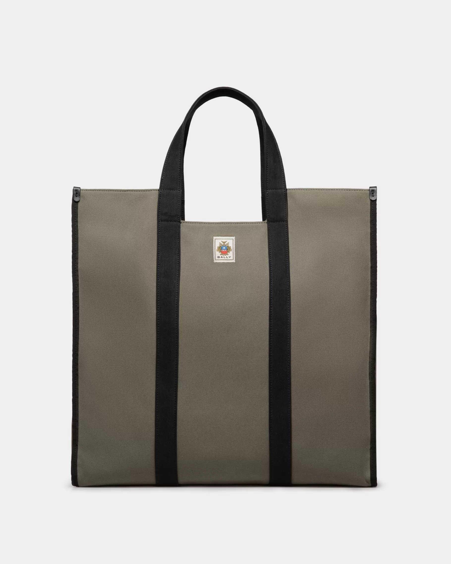 Tote Bags | Tote Bags<Bally Easy Tote In Military Cotton Canvas Green