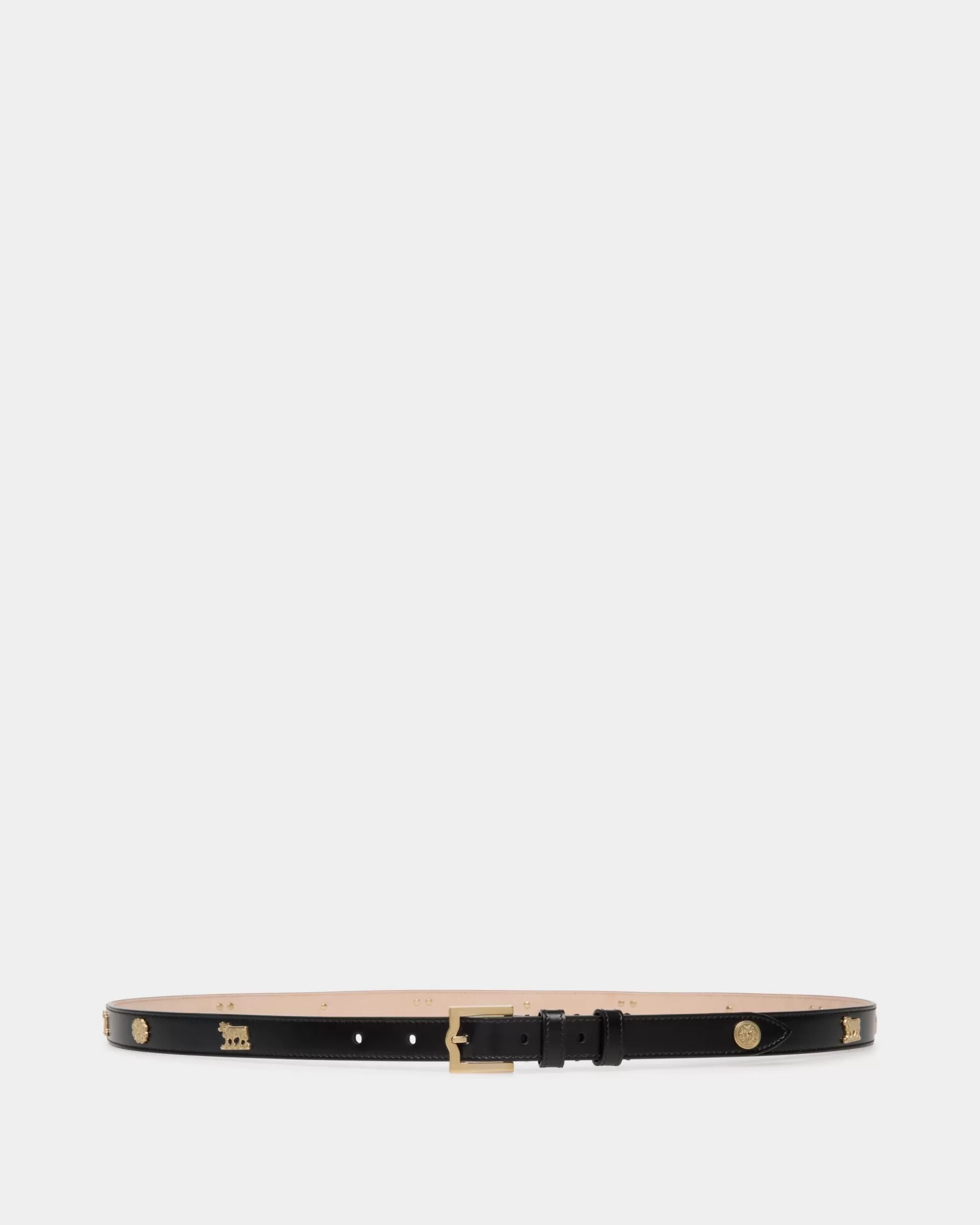 Belts<Bally Emblem 105 cm Belt in Brushed Leather Black