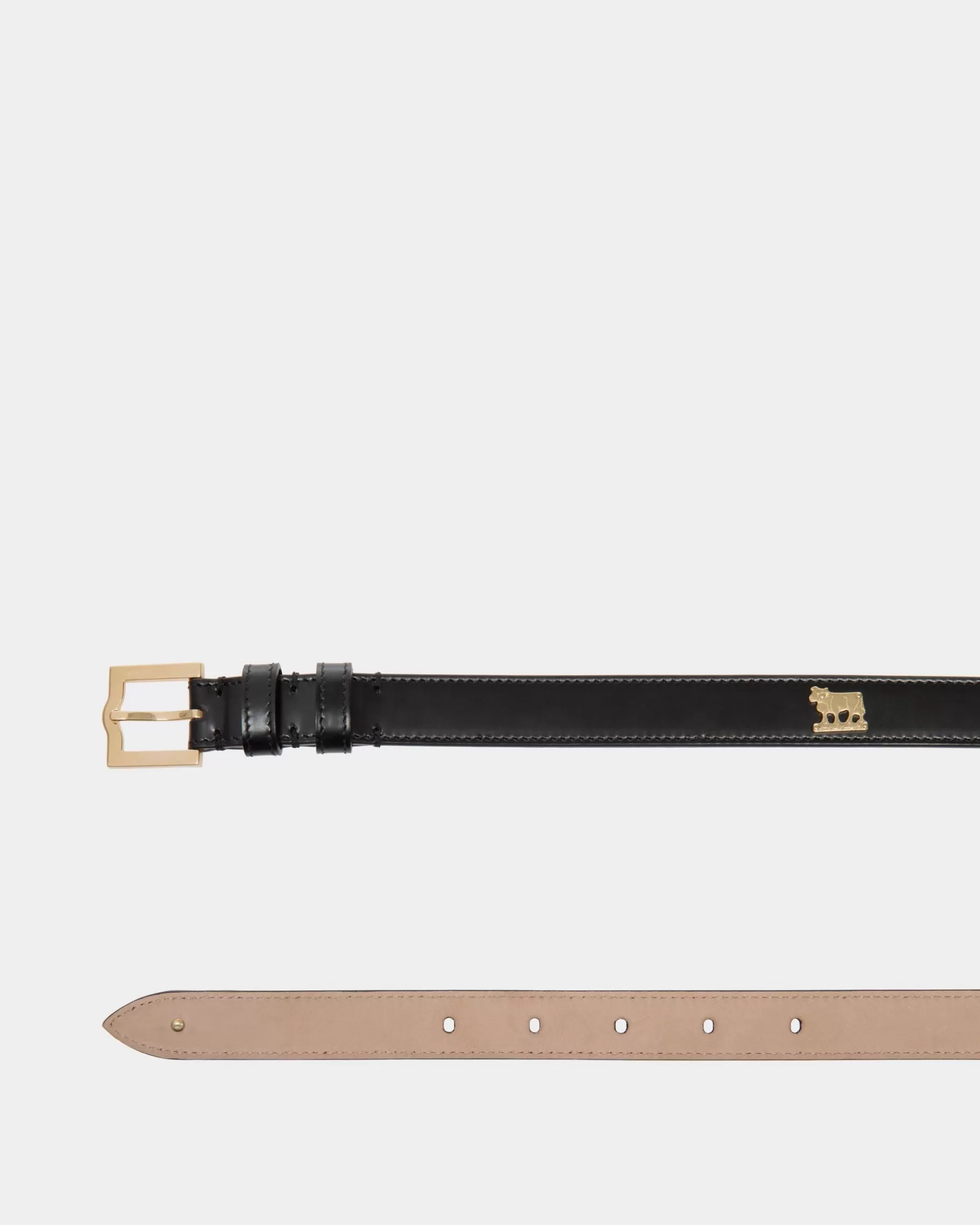 Belts<Bally Emblem 105 cm Belt in Brushed Leather Black