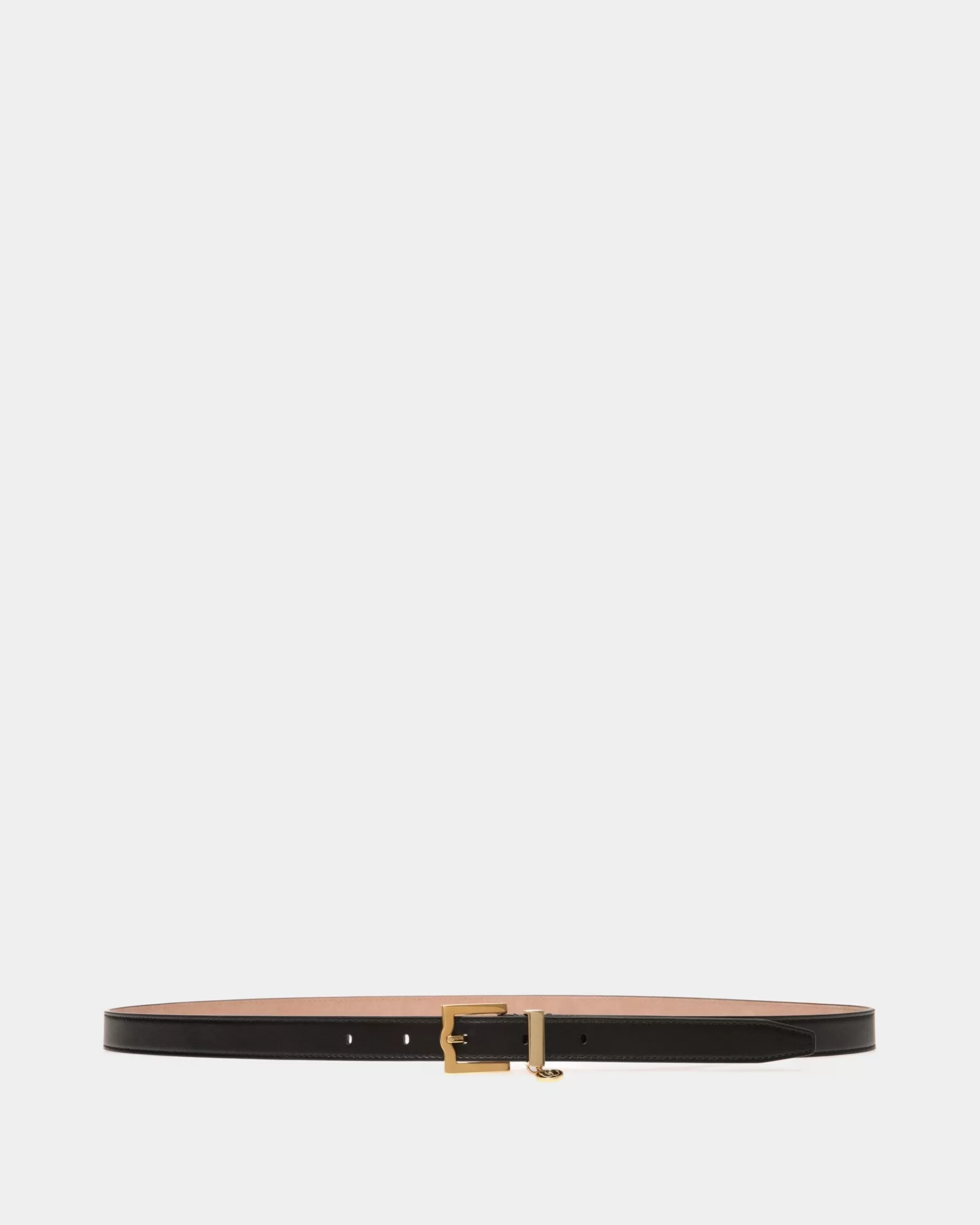 Belts<Bally Emblem 20 Mm Belt In Leather Black